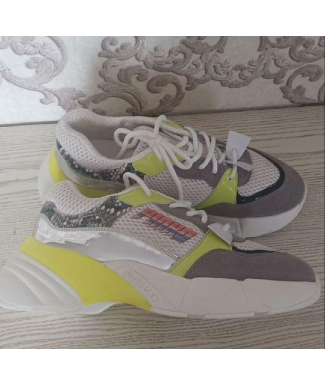 PINKO Белые кожаные кроссовки, фото 3