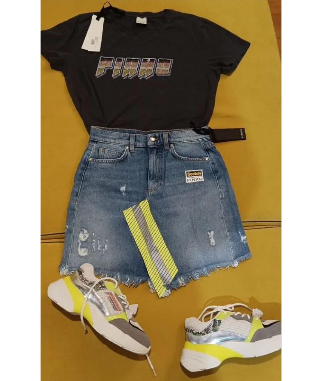 PINKO Белые кожаные кроссовки, фото 5