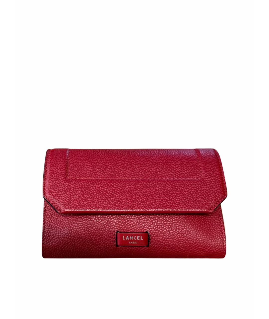 LANCEL Красная кожаная сумка через плечо, фото 1