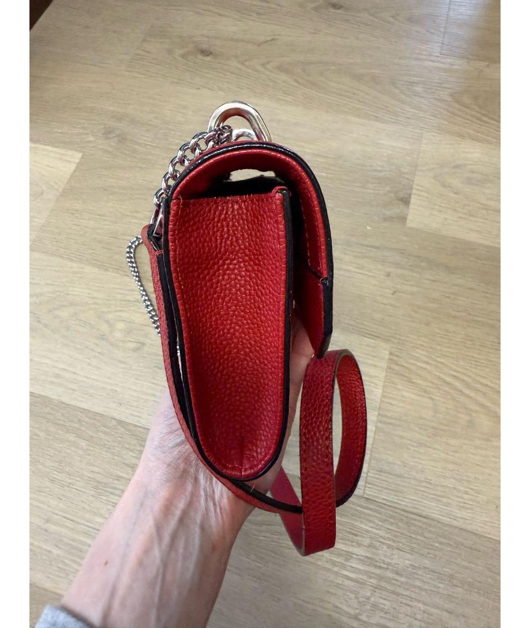 LANCEL Красная кожаная сумка через плечо, фото 2