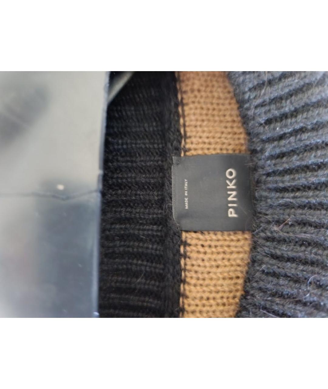 PINKO Черный шерстяной джемпер / свитер, фото 3