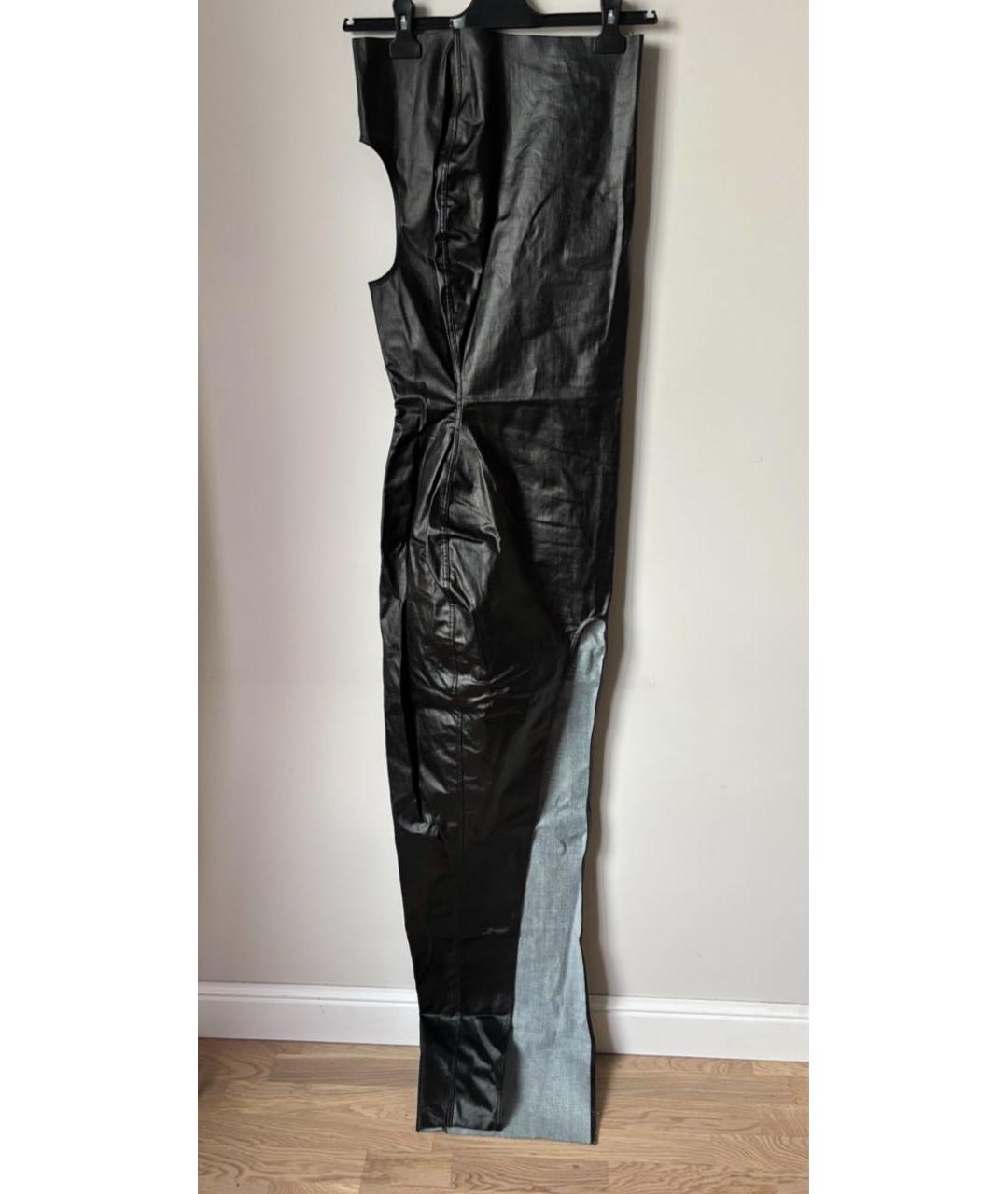 RICK OWENS Черное хлопко-эластановое вечернее платье, фото 2