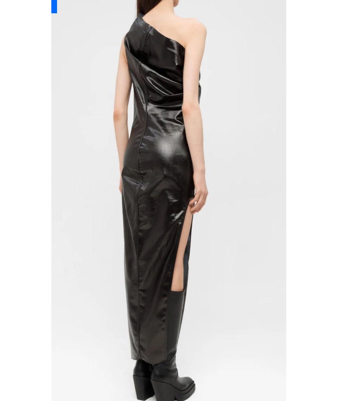 RICK OWENS Черное хлопко-эластановое вечернее платье, фото 6