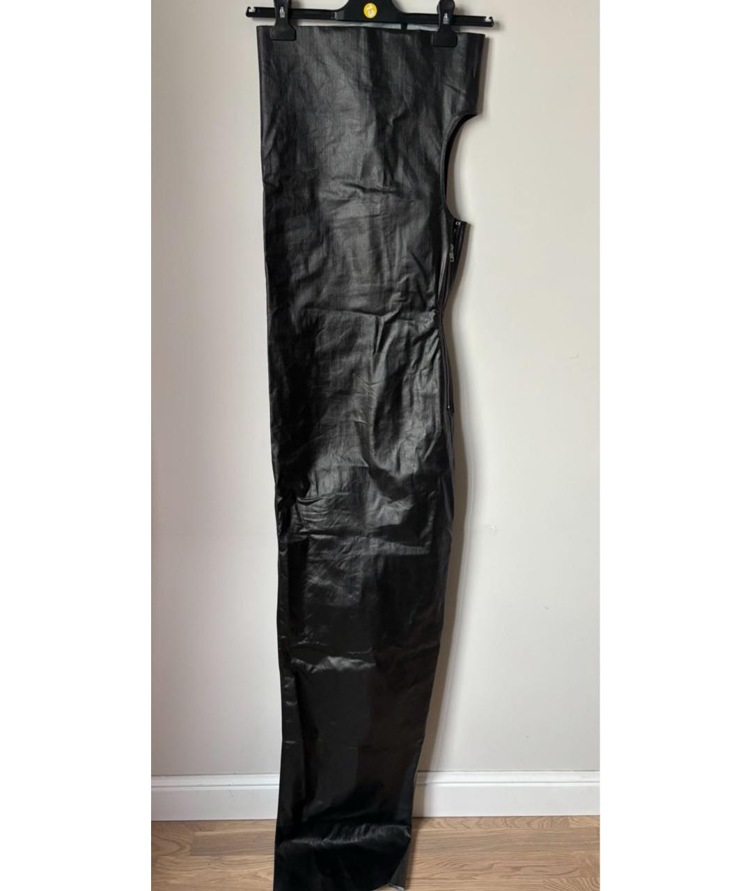 RICK OWENS Черное хлопко-эластановое вечернее платье, фото 9