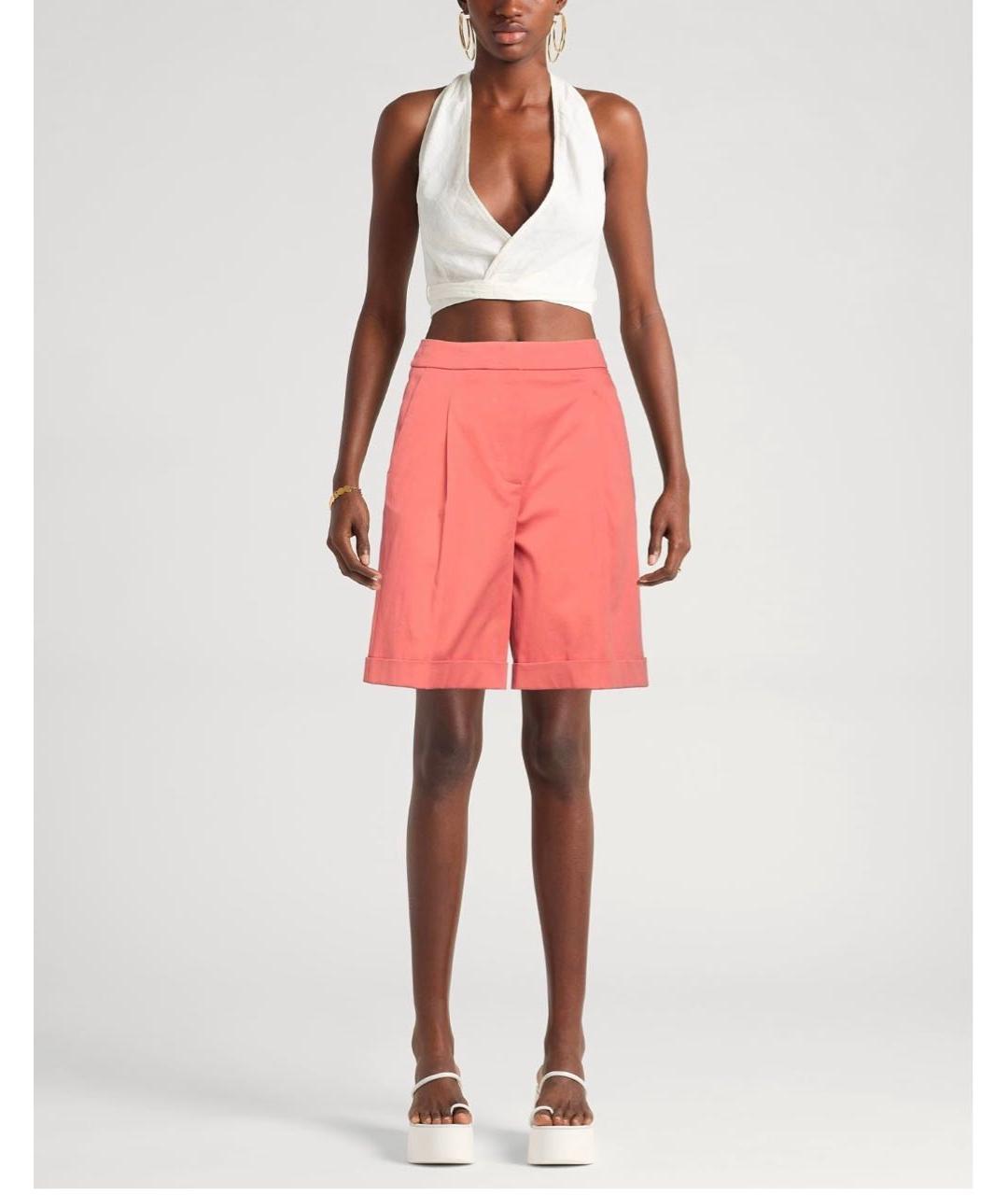 PESERICO Коралловые хлопковые шорты, фото 8