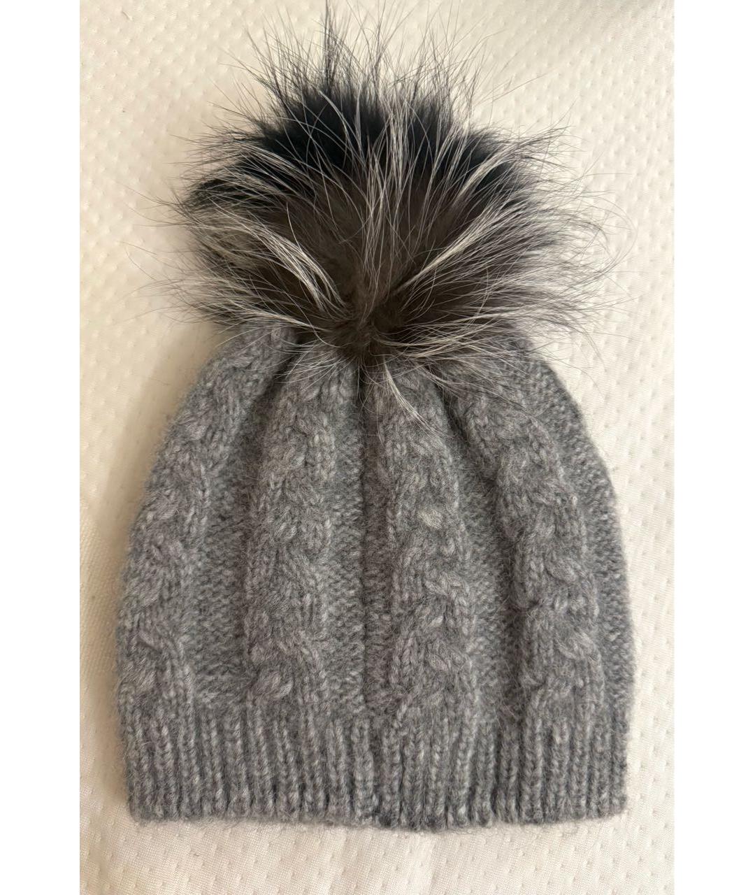 ROBERTO CAVALLI Серая шерстяная шапка, фото 2