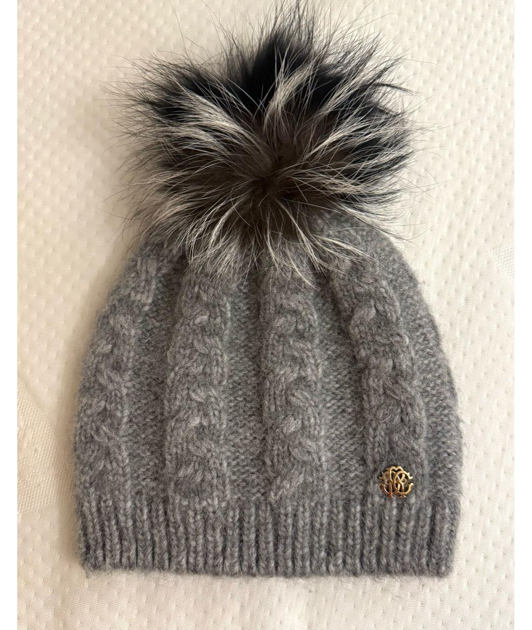 ROBERTO CAVALLI Серая шерстяная шапка, фото 6