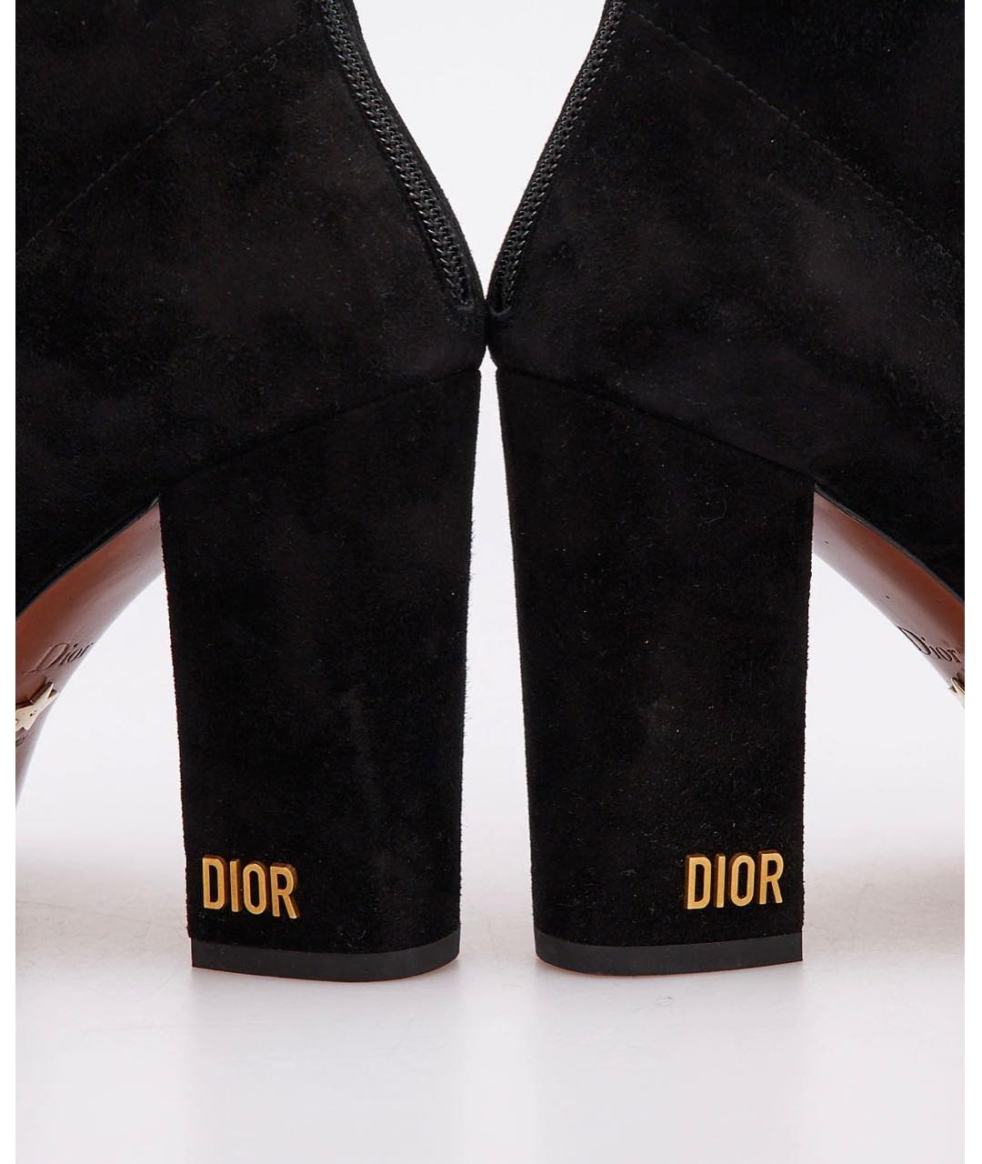 CHRISTIAN DIOR Черные замшевые ботильоны, фото 3