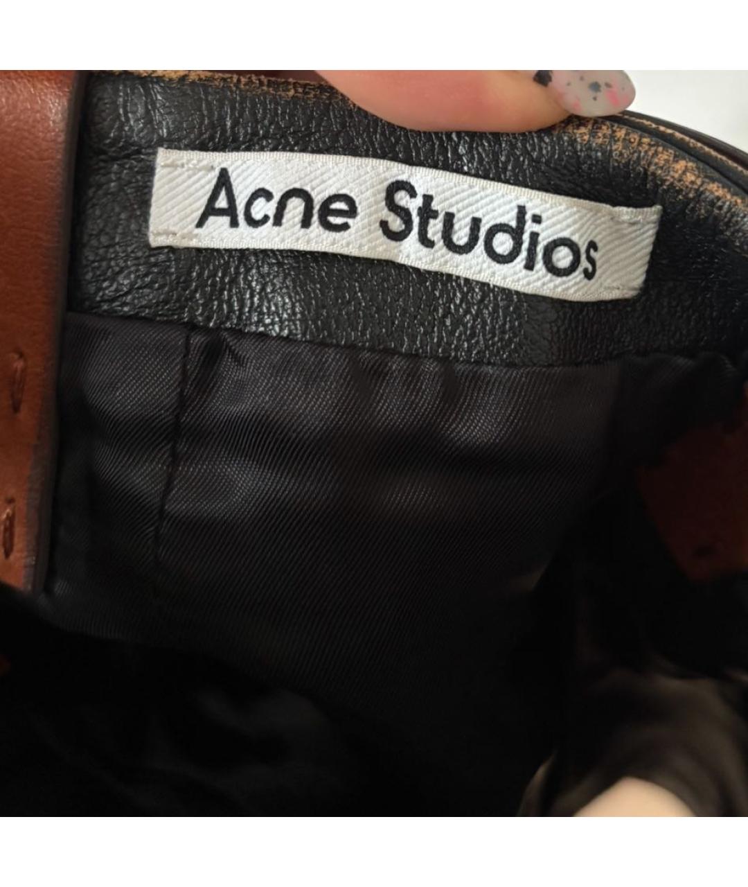 ACNE STUDIOS Черная кожаная юбка мини, фото 3