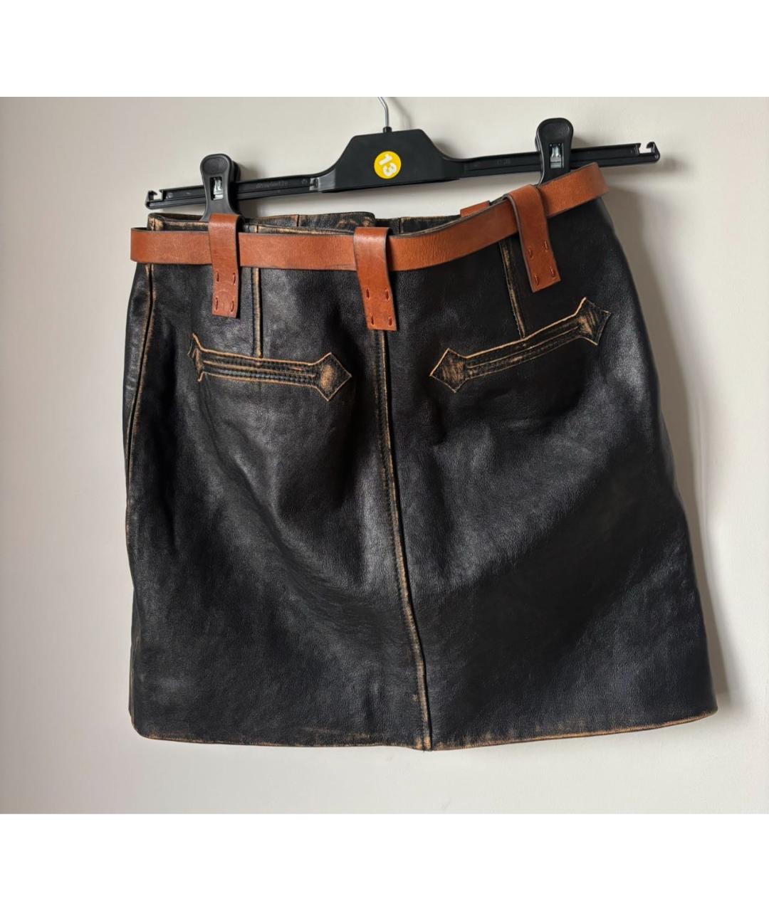 ACNE STUDIOS Черная кожаная юбка мини, фото 5