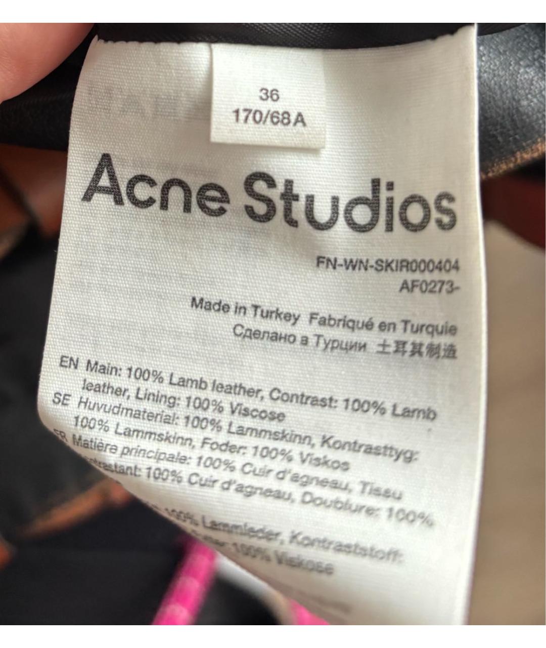 ACNE STUDIOS Черная кожаная юбка мини, фото 6
