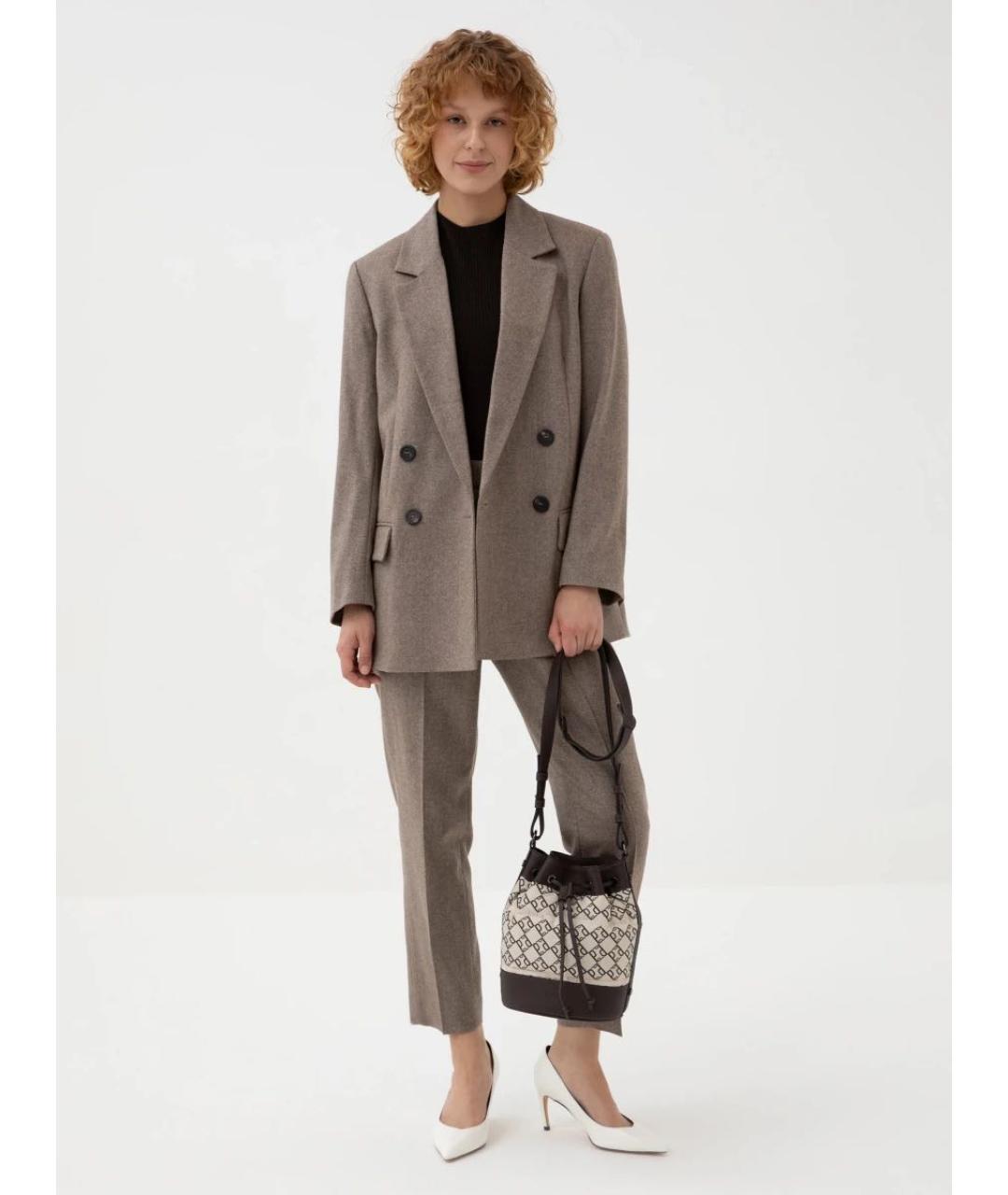 PESERICO Коричневая кожаная сумка через плечо, фото 4