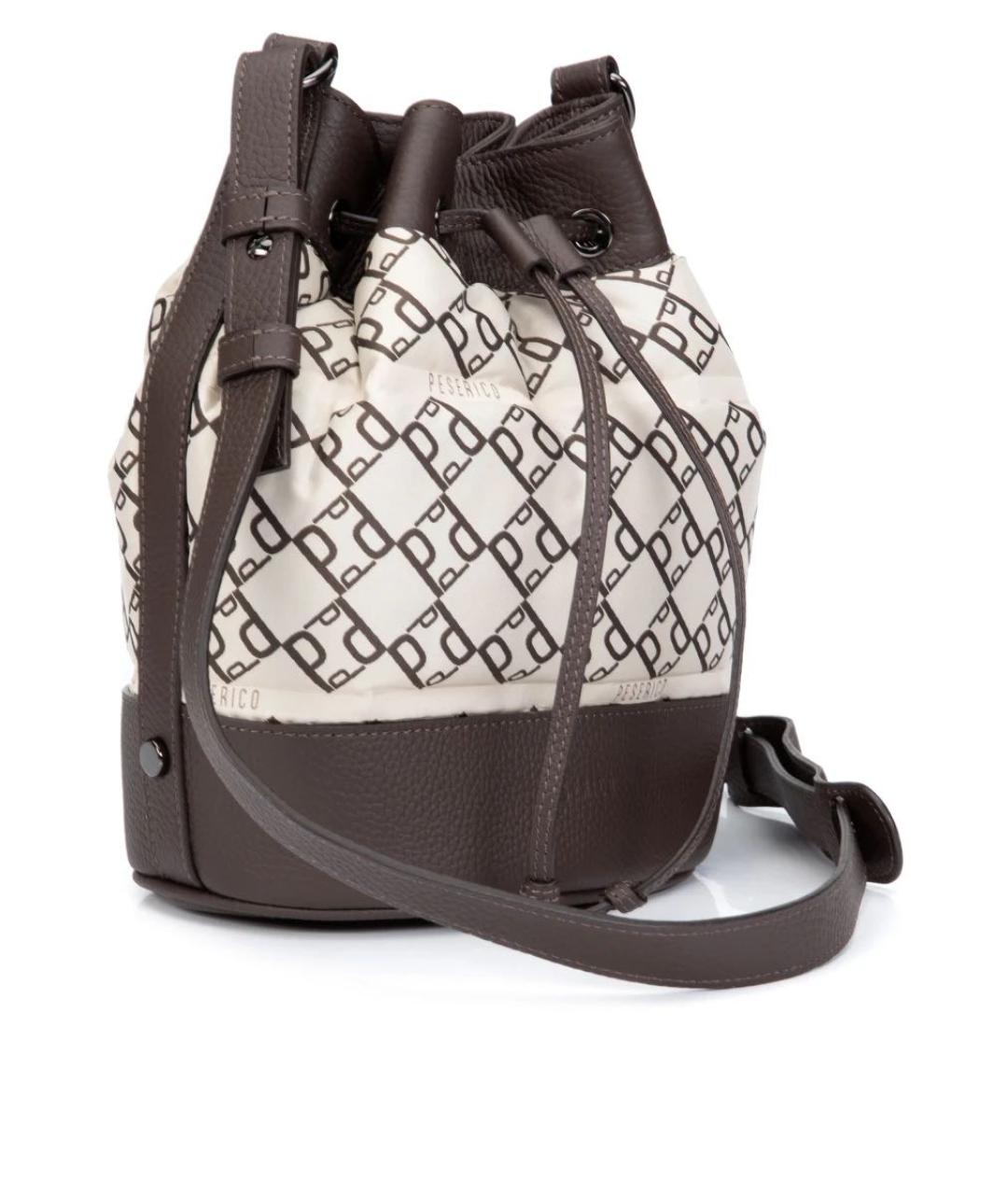 PESERICO Коричневая кожаная сумка через плечо, фото 3