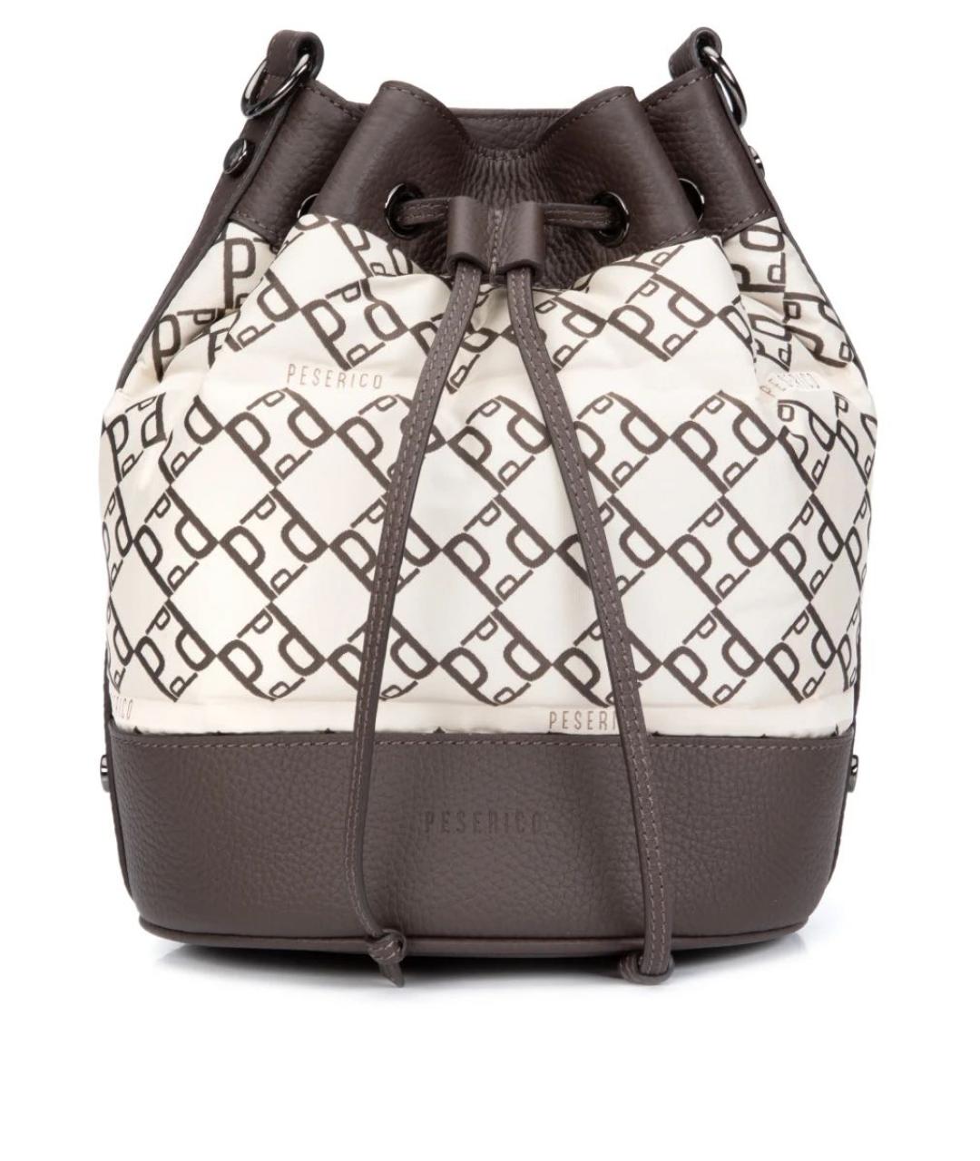 PESERICO Коричневая кожаная сумка через плечо, фото 7