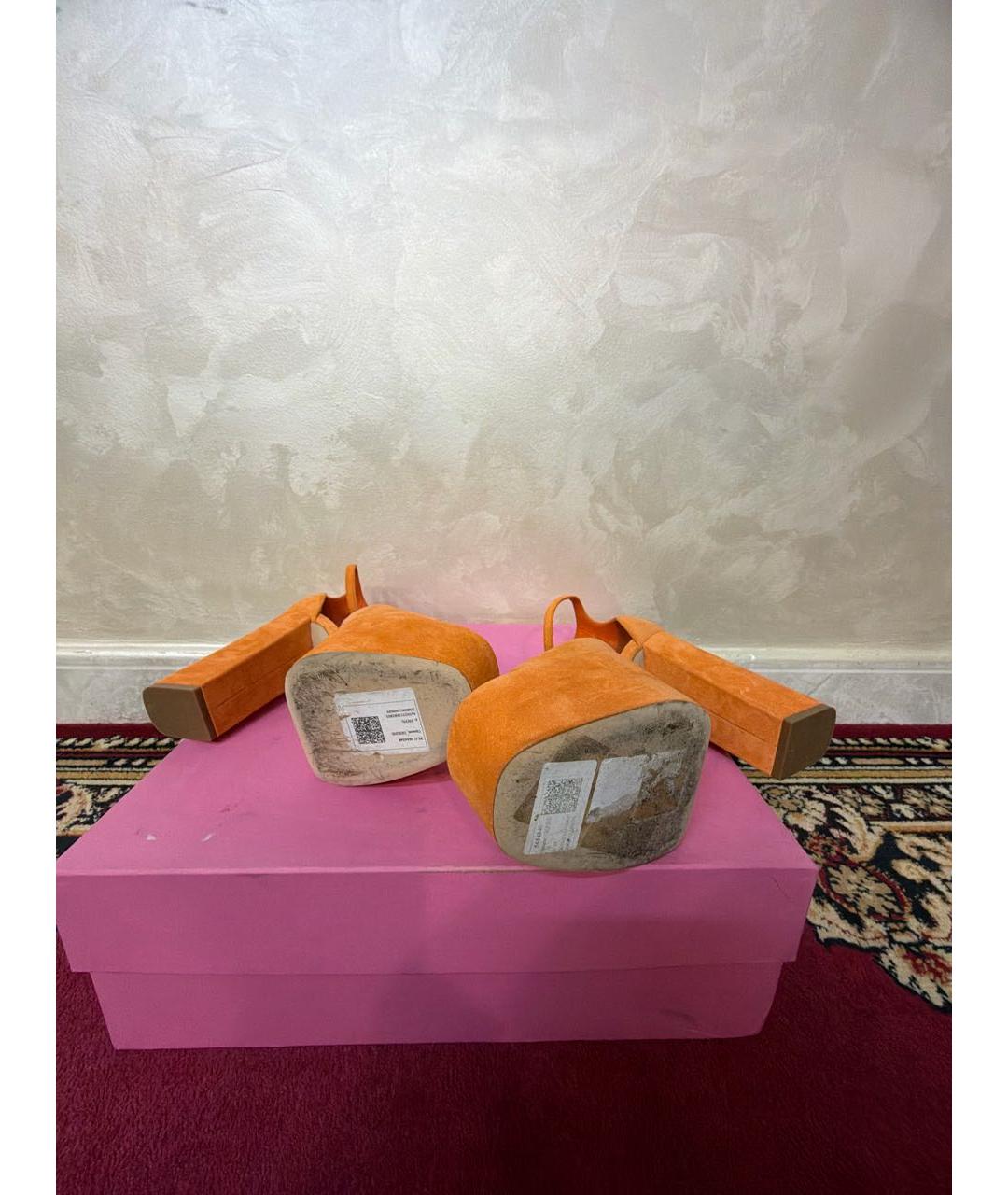 PARIS TEXAS Оранжевое замшевые босоножки, фото 5