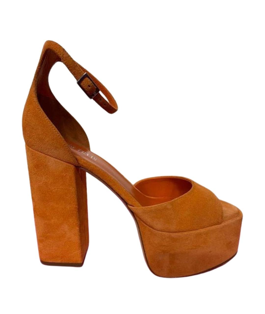PARIS TEXAS Оранжевое замшевые босоножки, фото 1