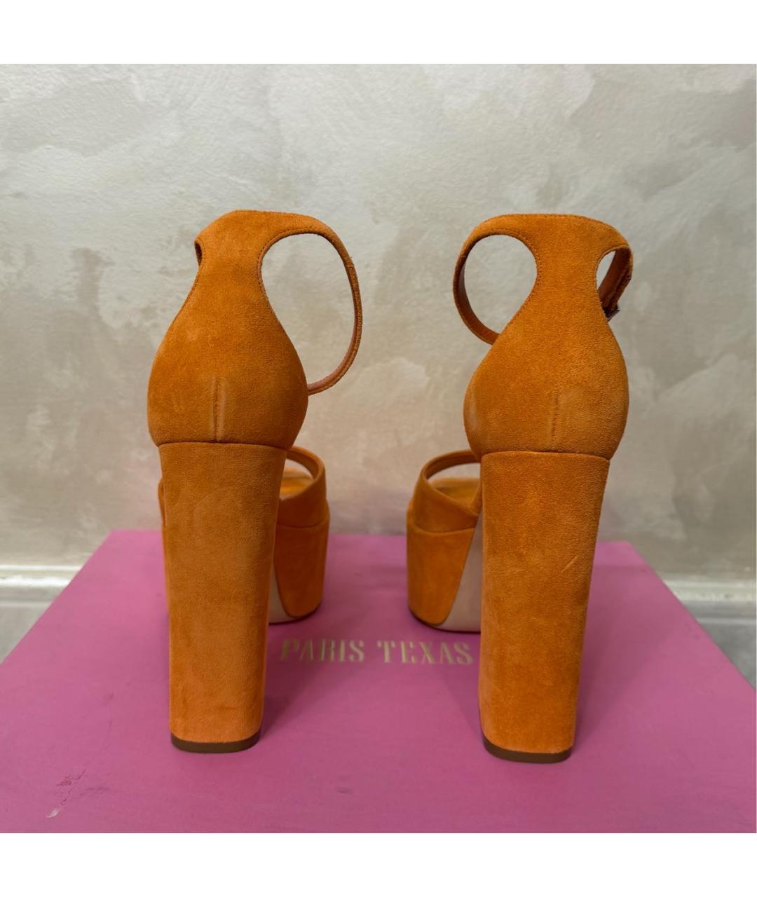 PARIS TEXAS Оранжевое замшевые босоножки, фото 4