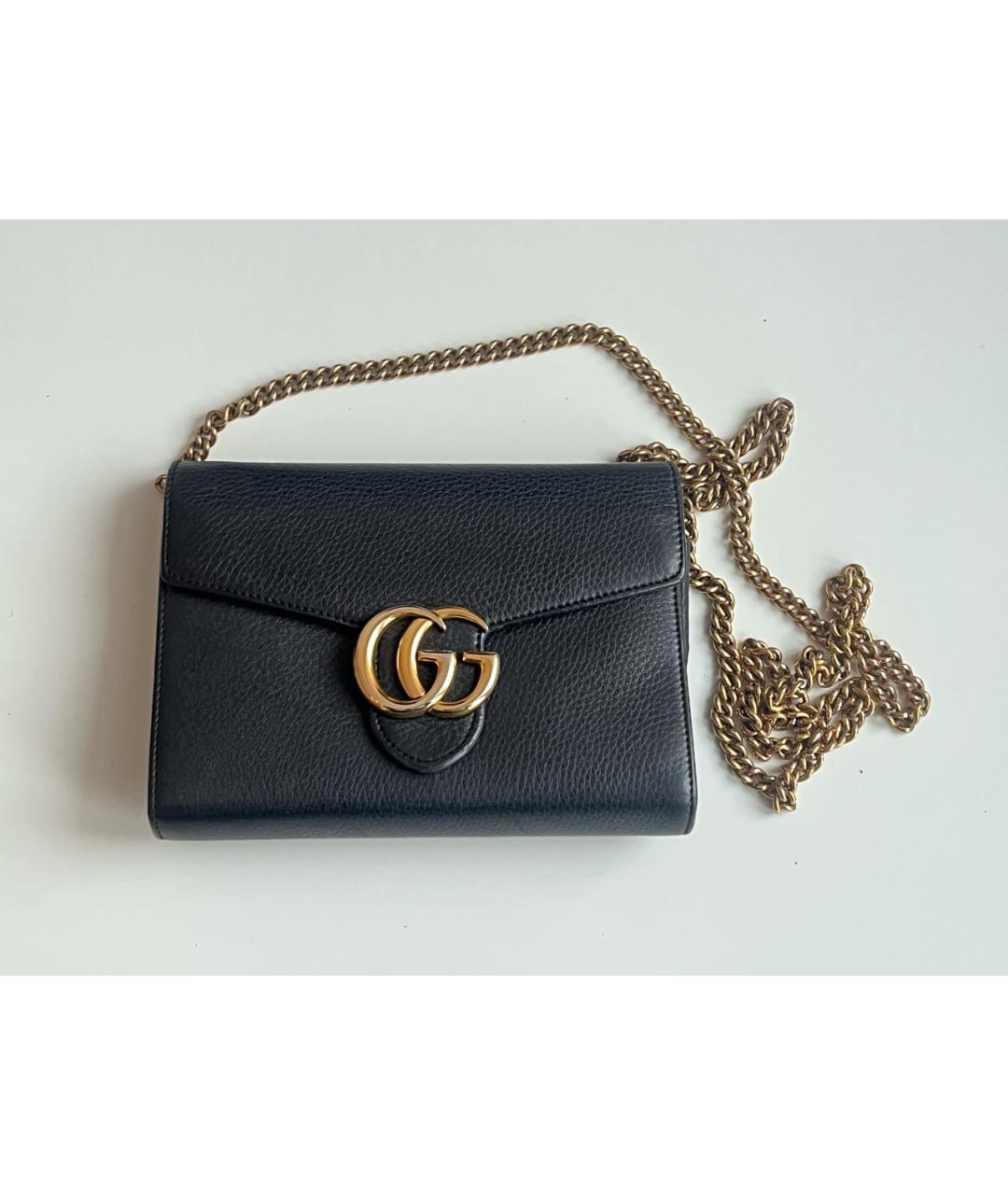 GUCCI Черная кожаная сумка через плечо, фото 9