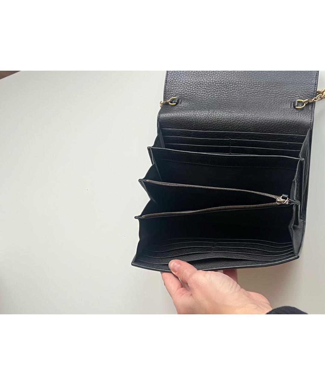GUCCI Черная кожаная сумка через плечо, фото 4