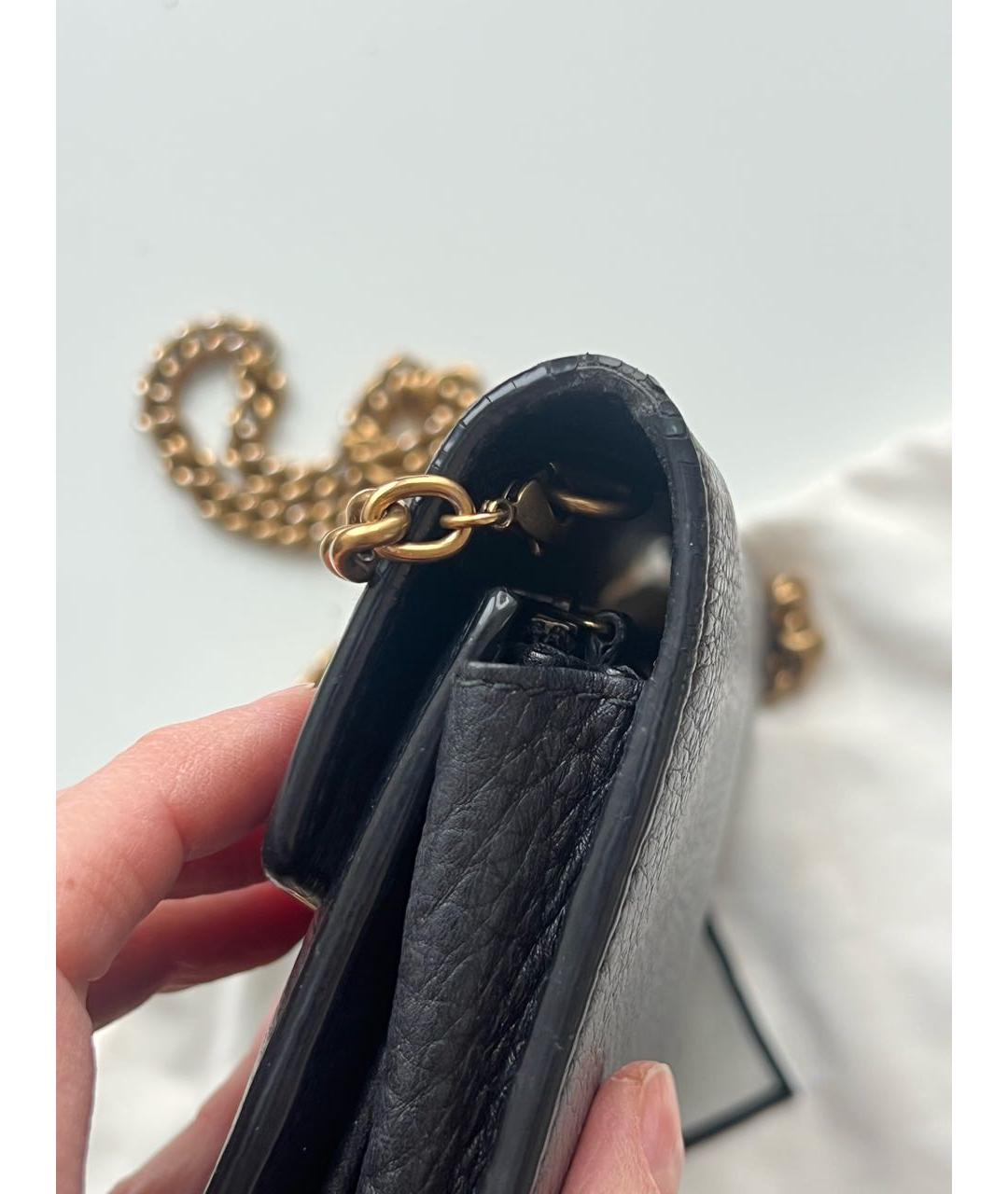 GUCCI Черная кожаная сумка через плечо, фото 5