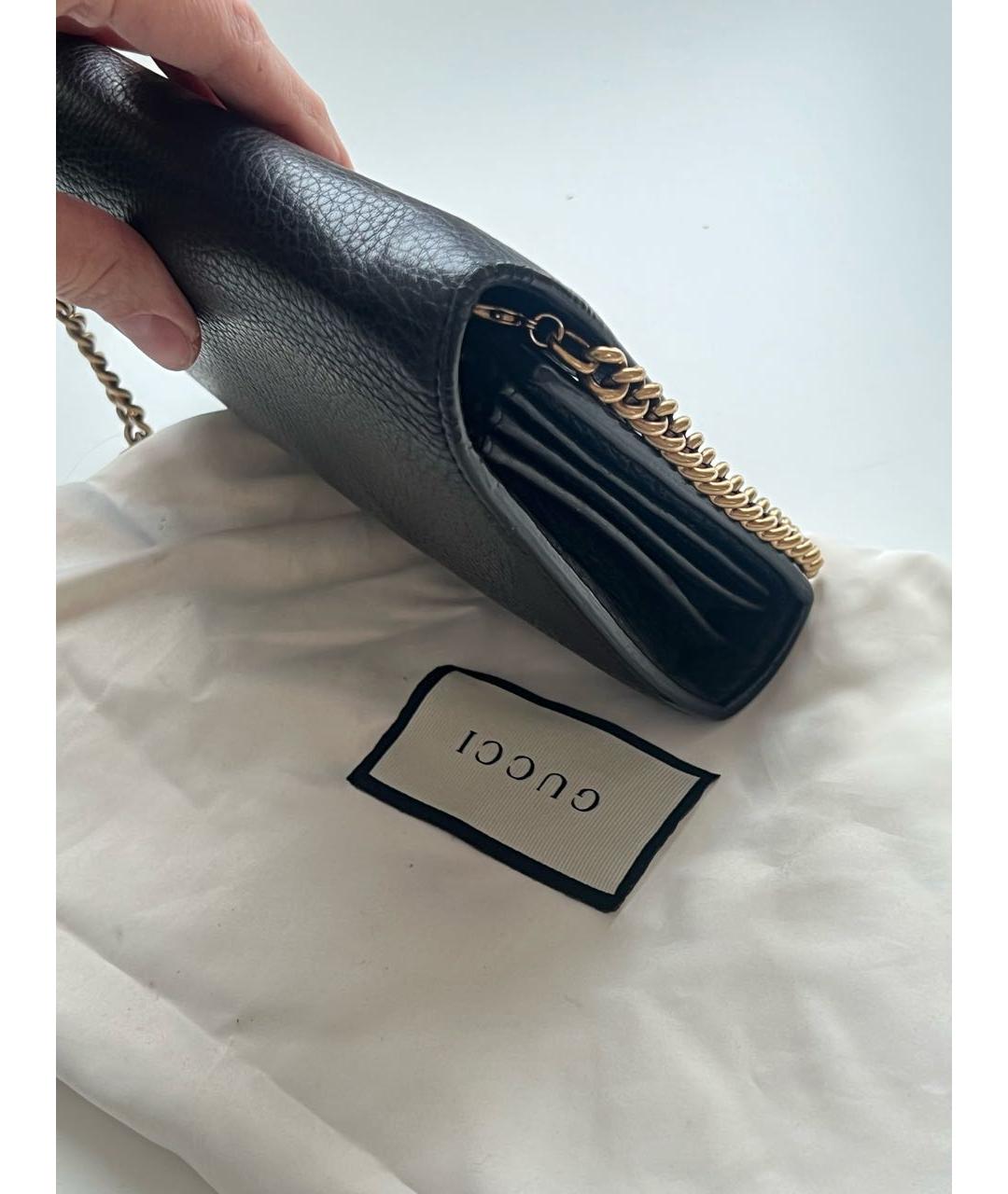 GUCCI Черная кожаная сумка через плечо, фото 2