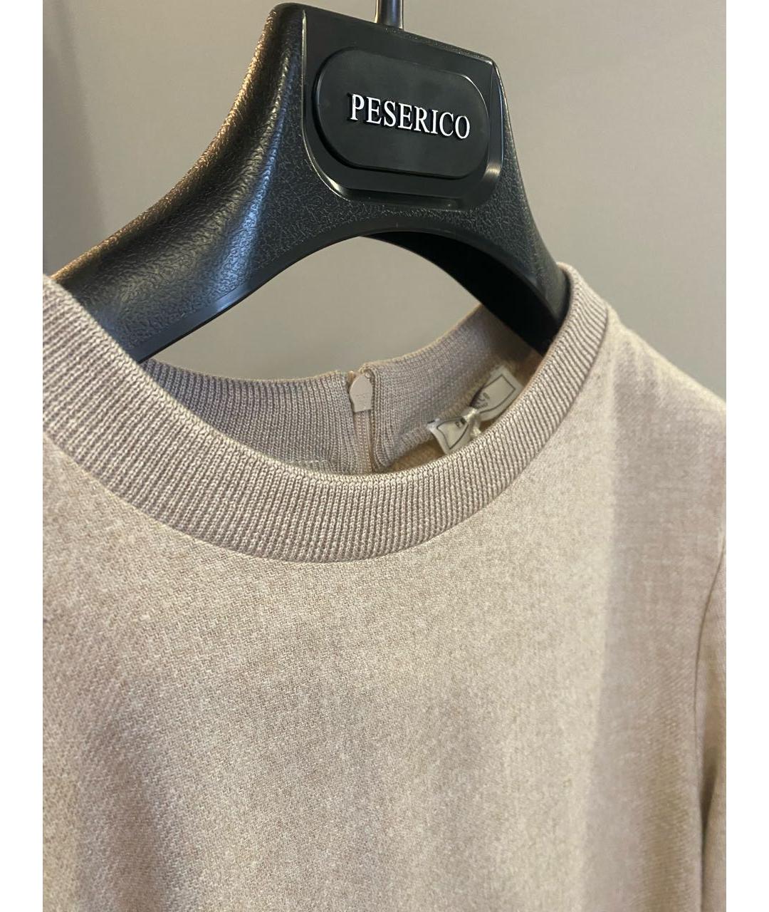PESERICO Бежевое повседневное платье, фото 4