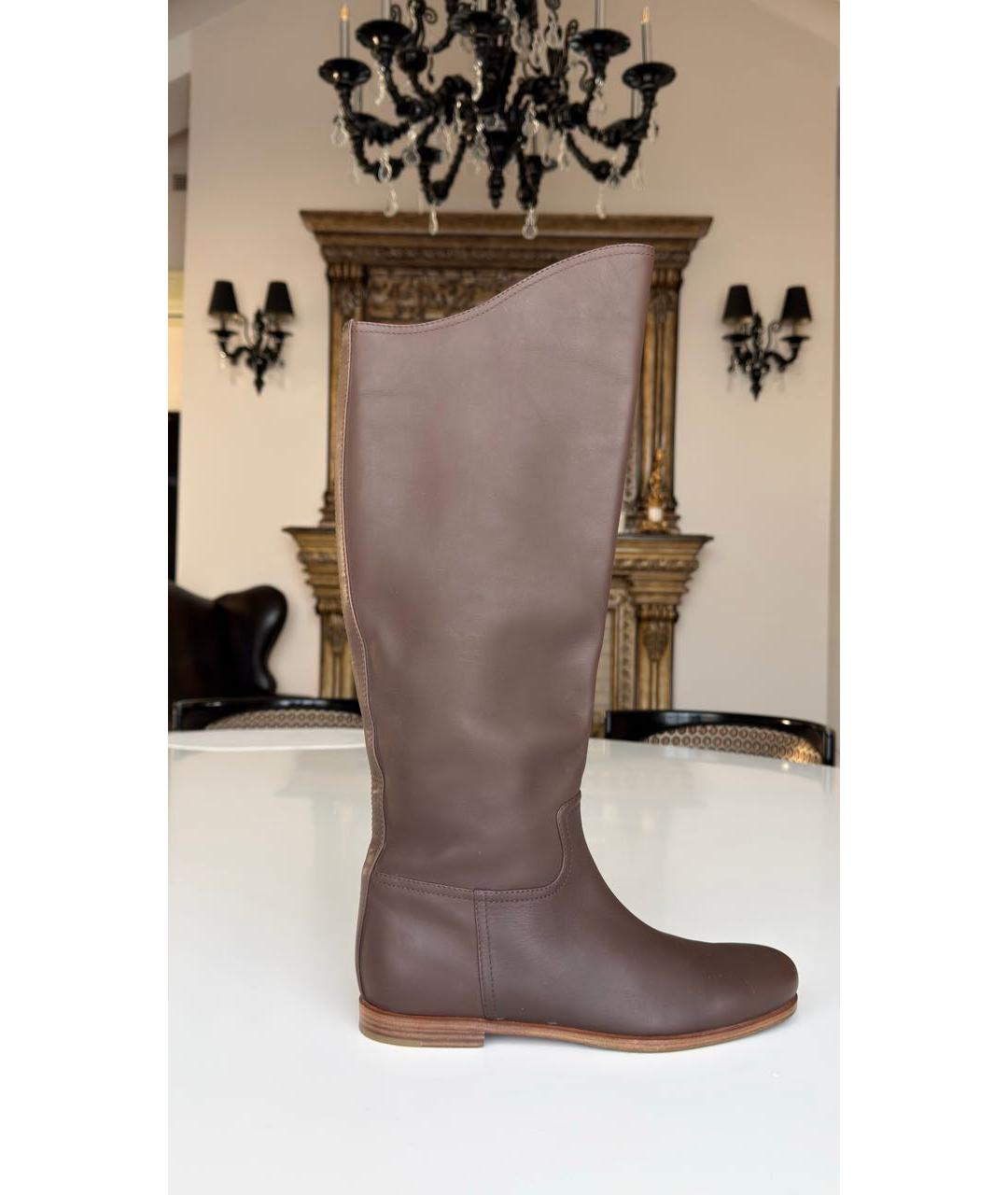 BOTTEGA VENETA Коричневые кожаные сапоги, фото 5