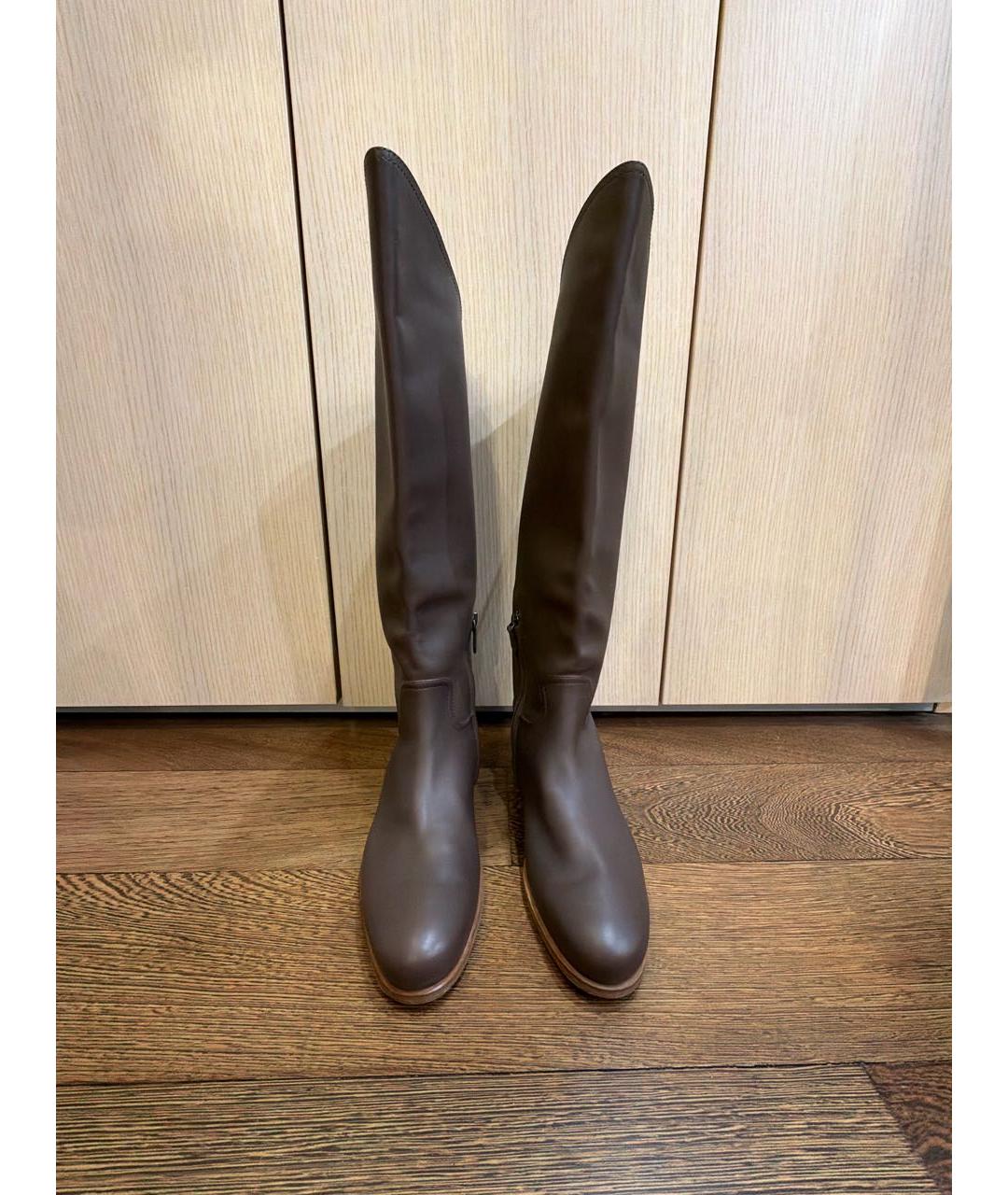BOTTEGA VENETA Коричневые кожаные сапоги, фото 2