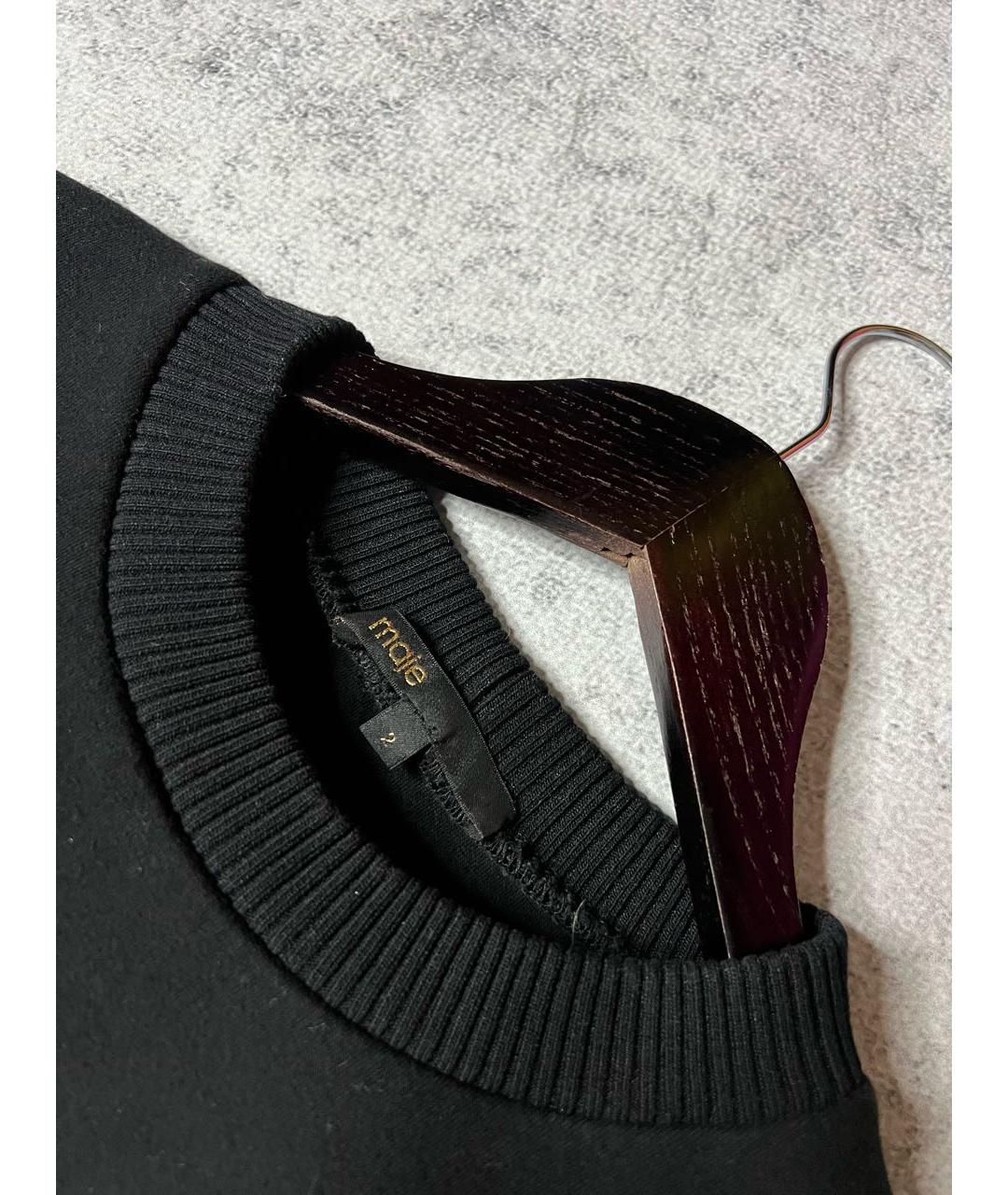 MAJE Черный хлопко-эластановый джемпер / свитер, фото 7