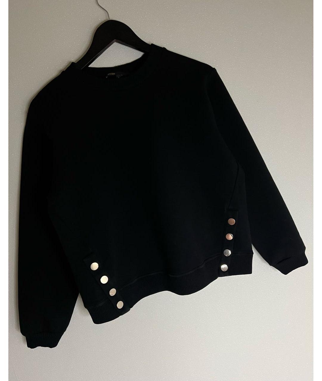 MAJE Черный хлопко-эластановый джемпер / свитер, фото 3