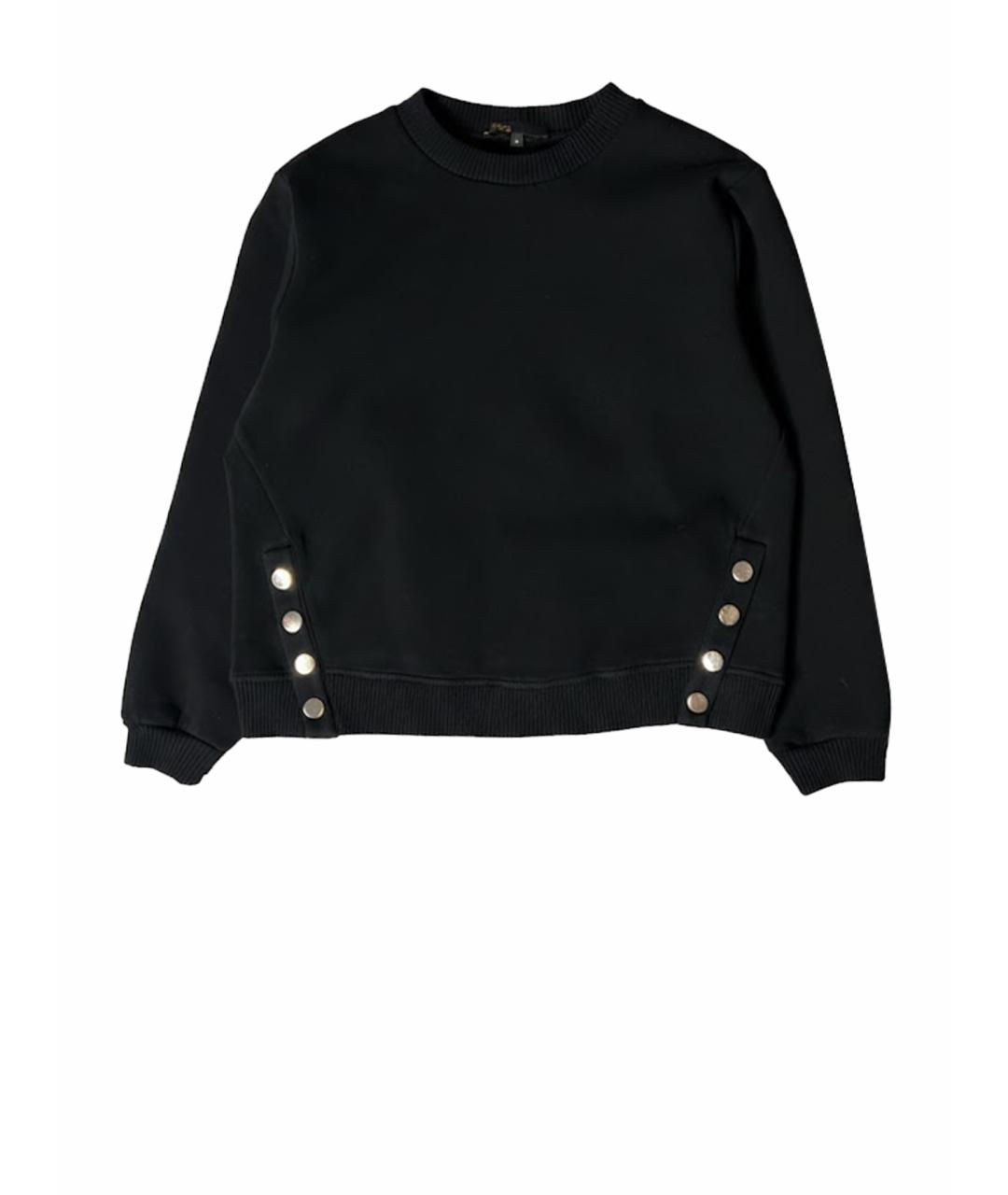 MAJE Черный хлопко-эластановый джемпер / свитер, фото 1