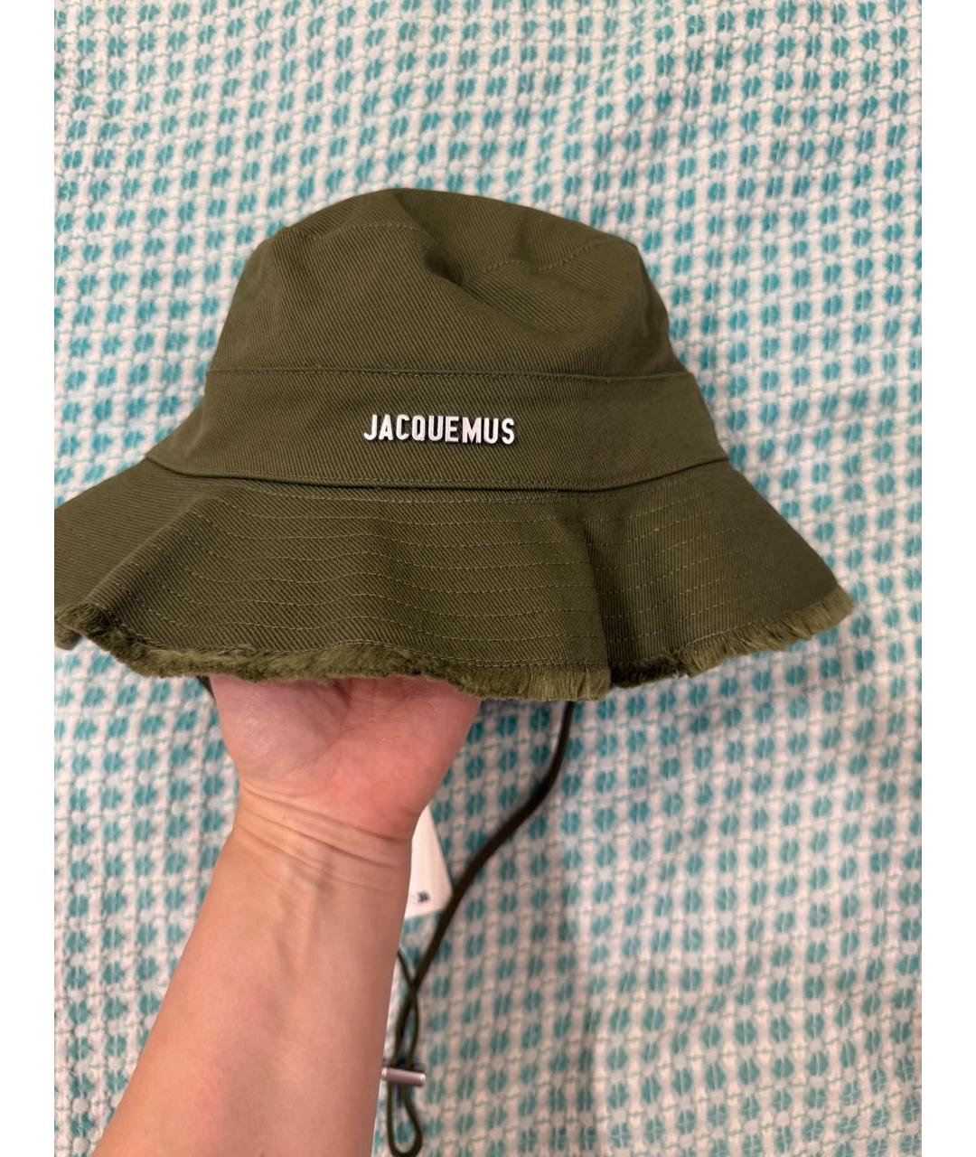 JACQUEMUS Хаки хлопковая панама, фото 4