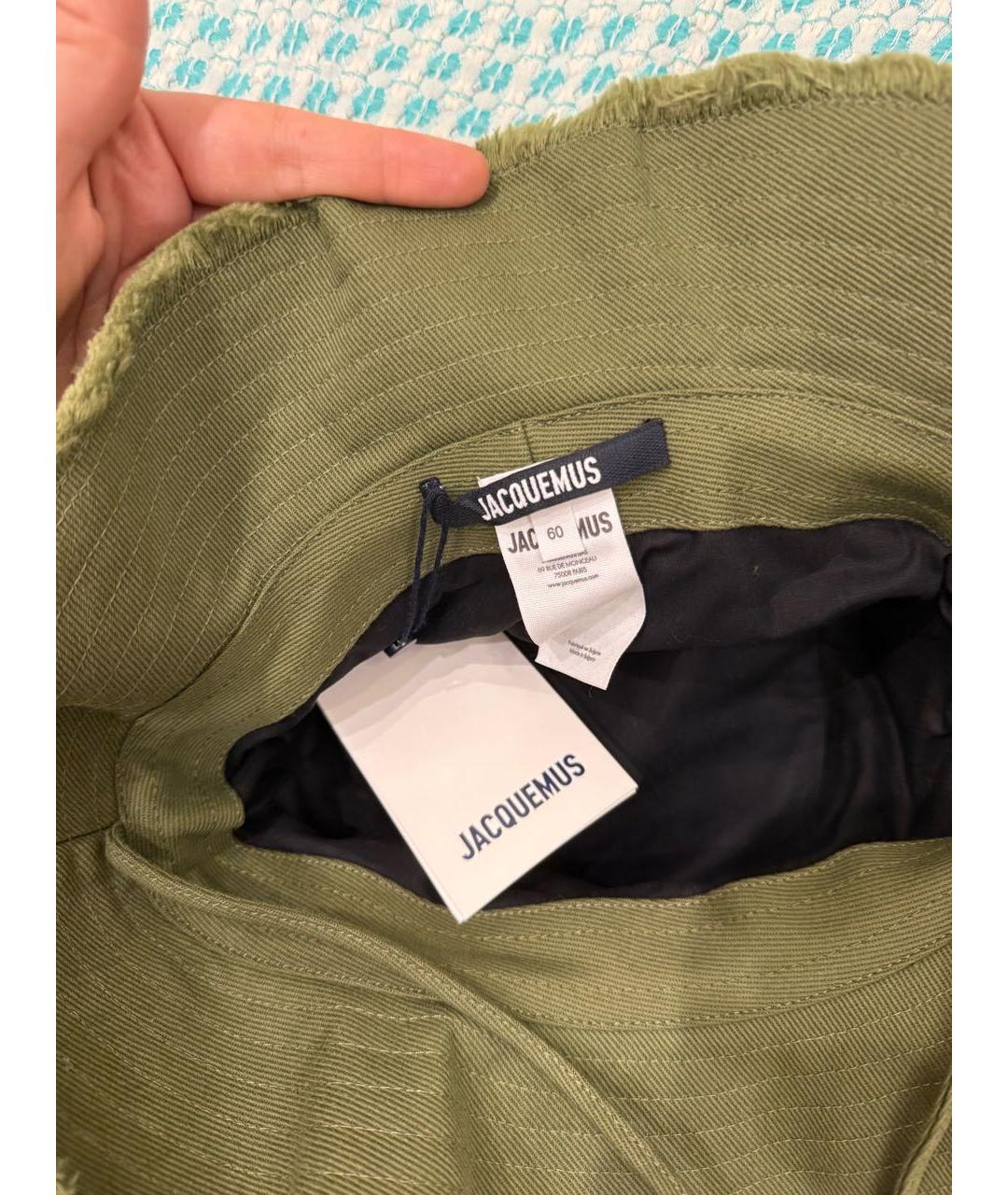 JACQUEMUS Хаки хлопковая панама, фото 7