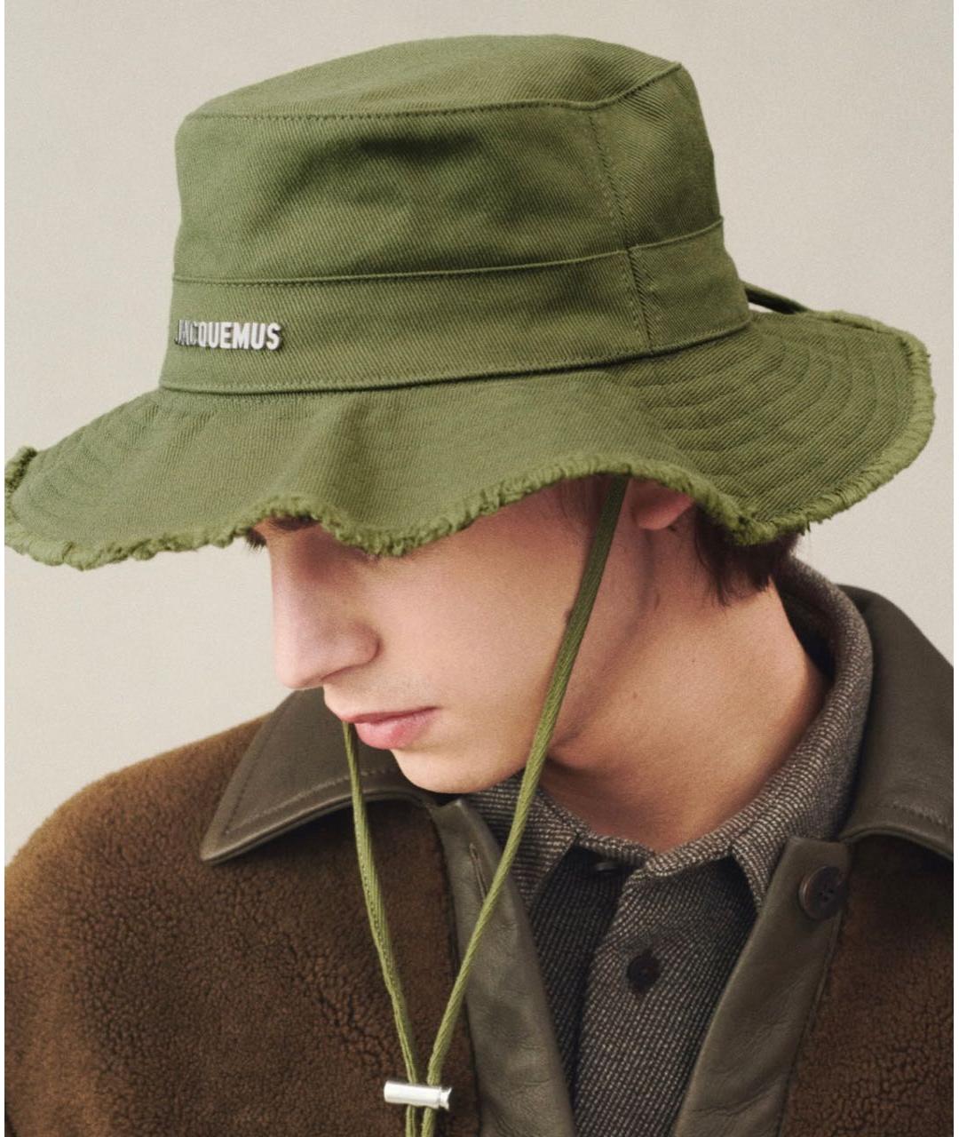 JACQUEMUS Хаки хлопковая панама, фото 2