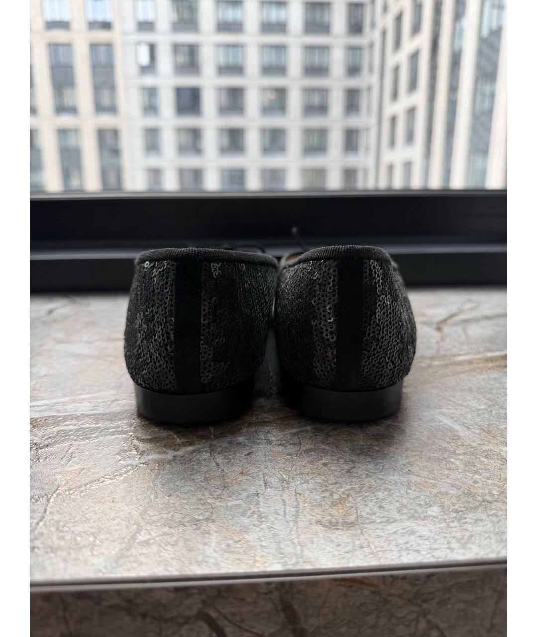 CHANEL Черные текстильные балетки, фото 4
