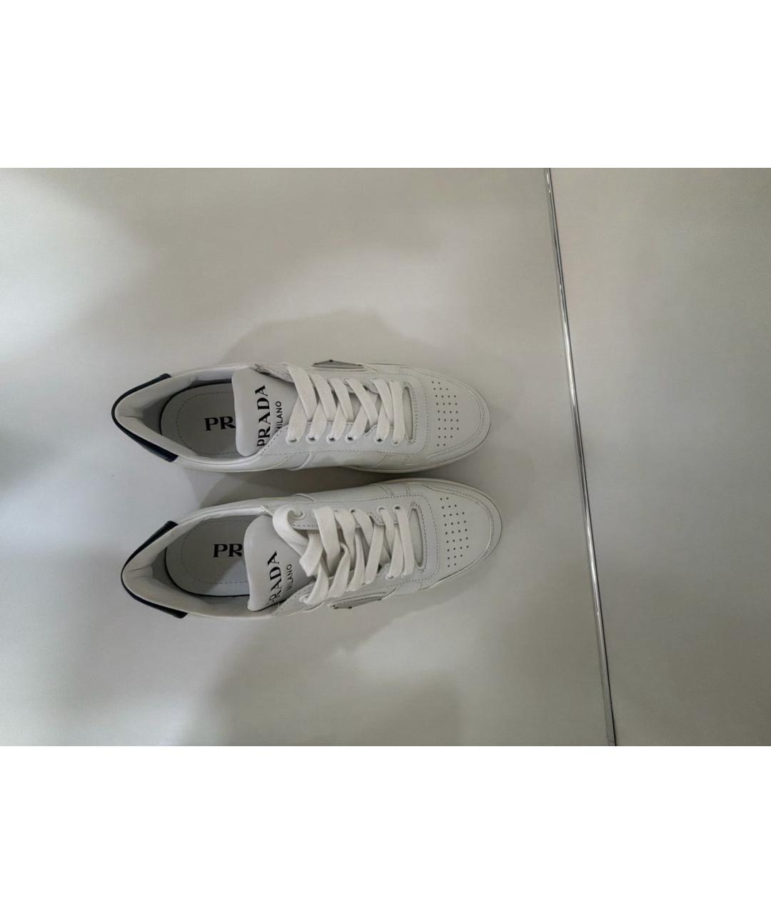 PRADA Белые кожаные кеды, фото 3