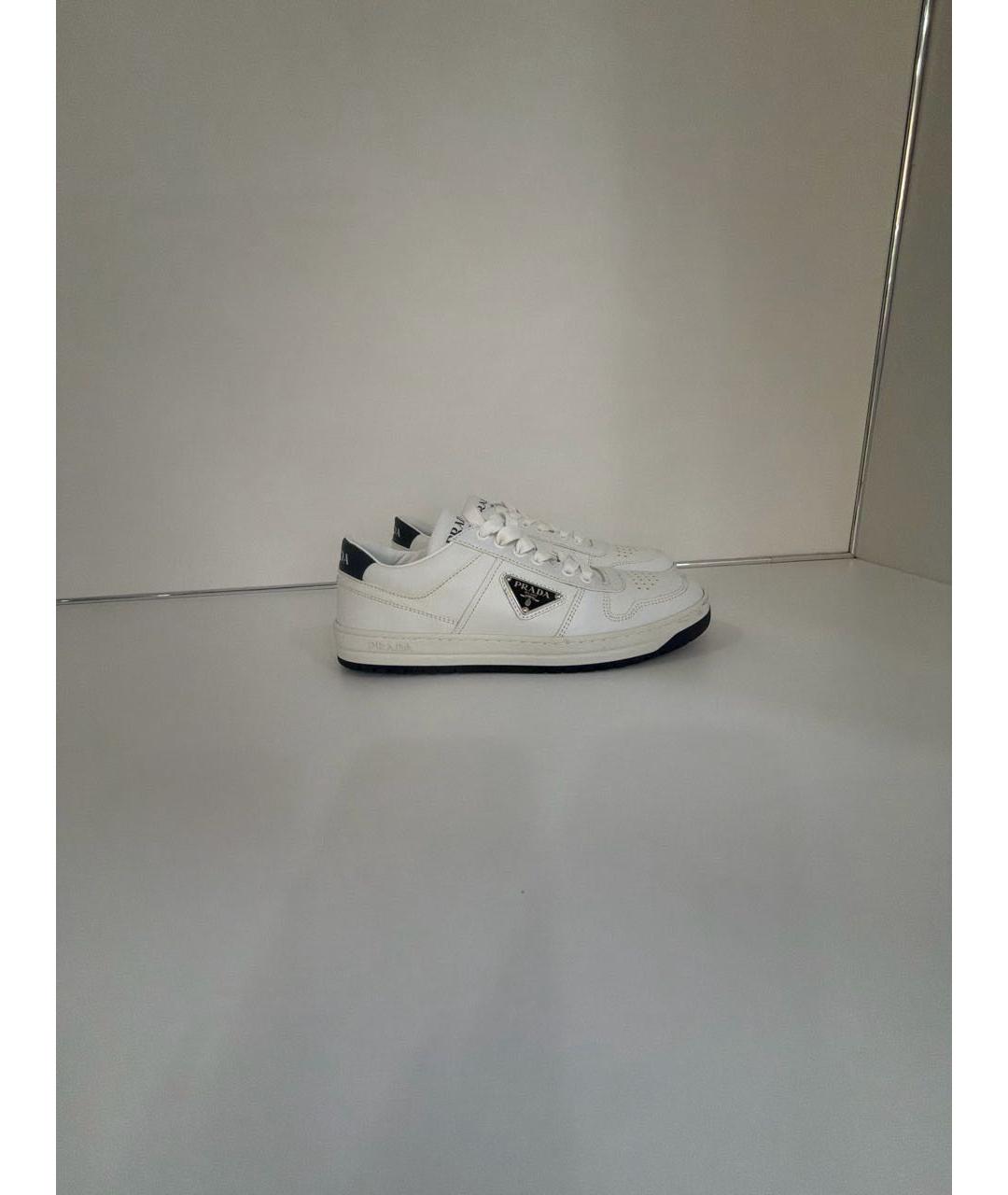 PRADA Белые кожаные кеды, фото 7