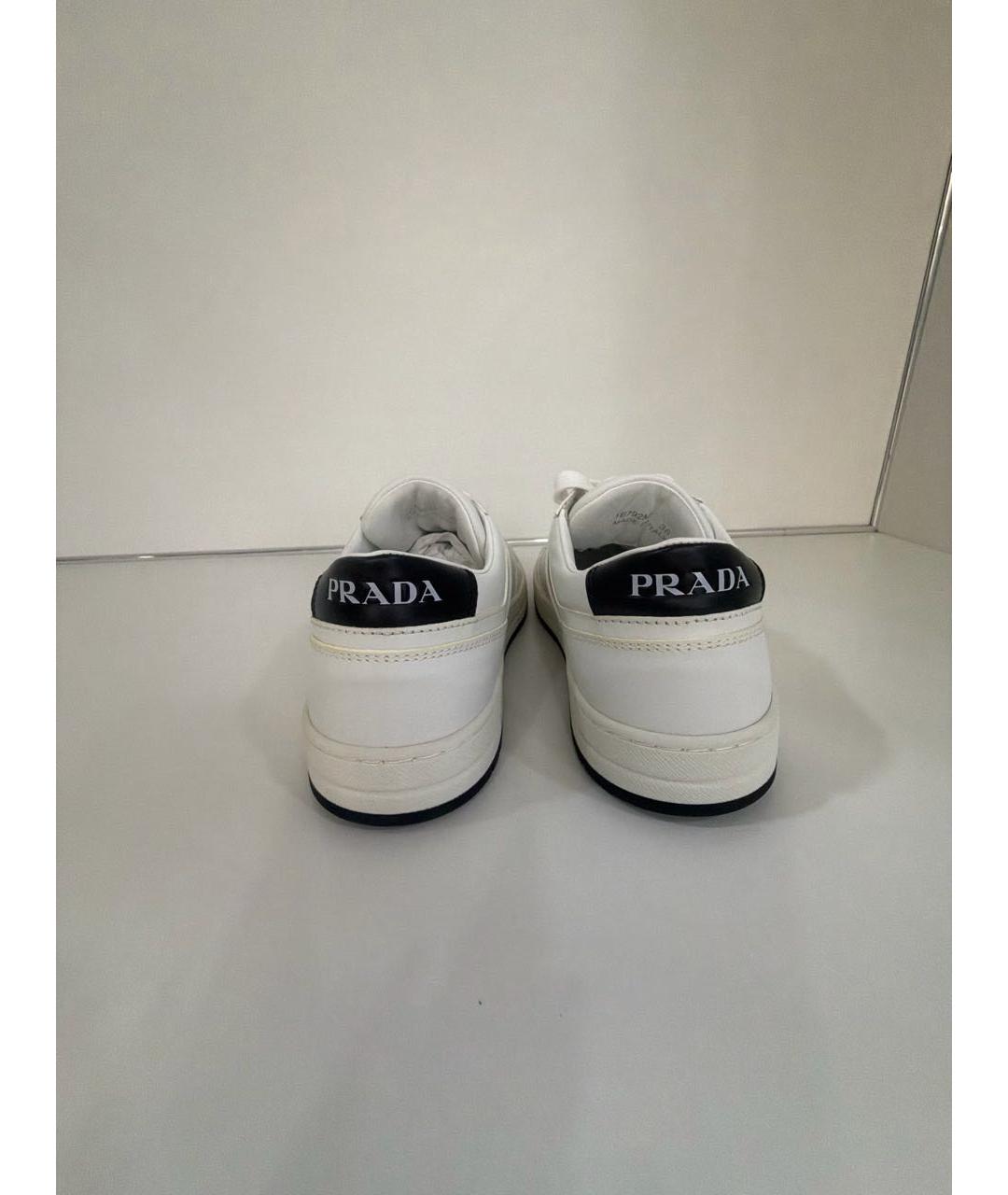 PRADA Белые кожаные кеды, фото 4