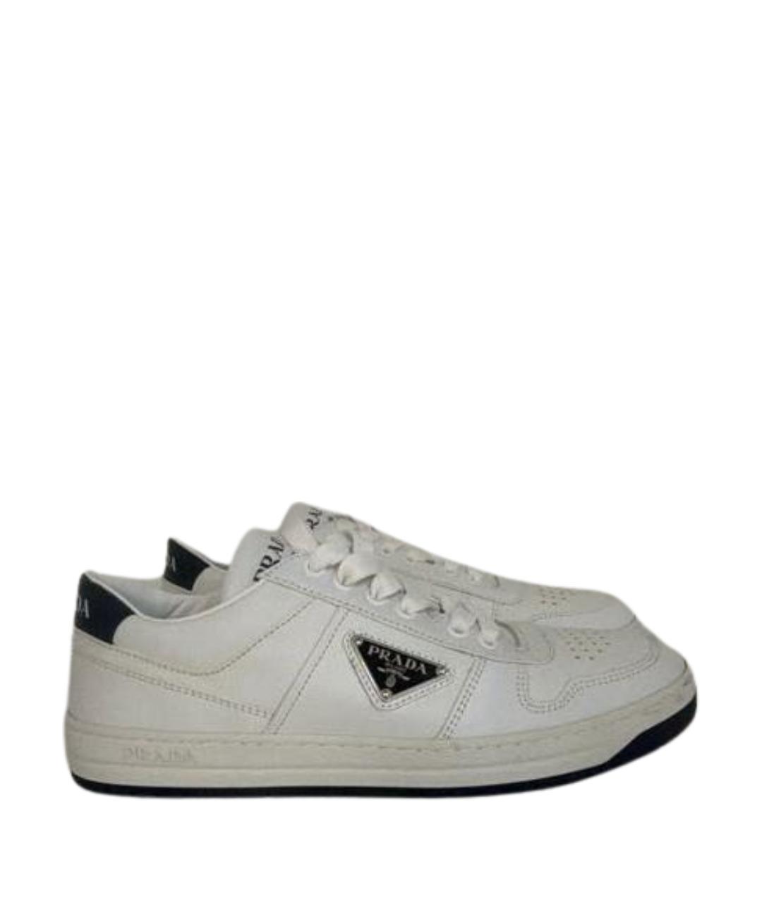 PRADA Белые кожаные кеды, фото 1