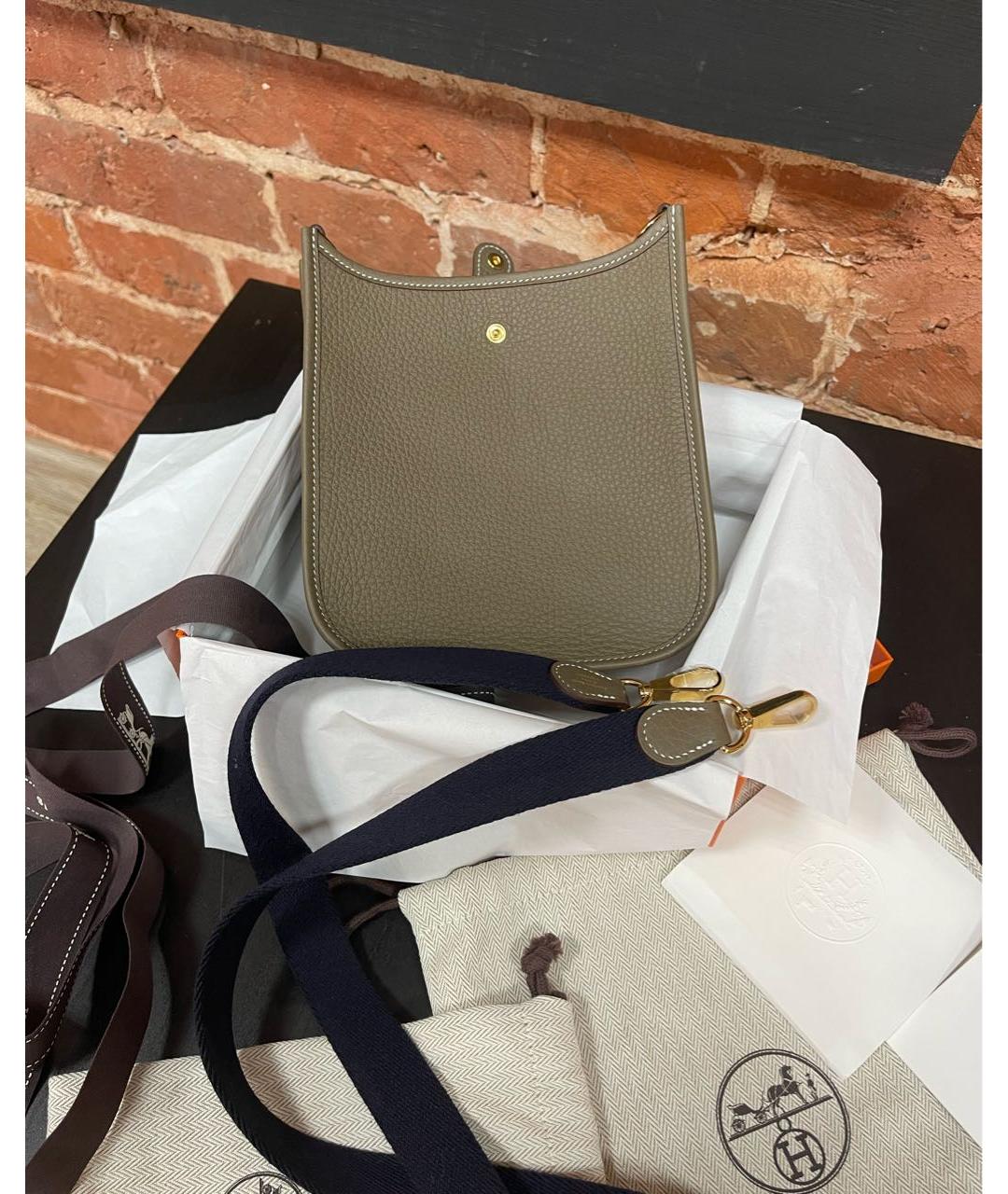 HERMES Коричневая кожаная сумка через плечо, фото 2