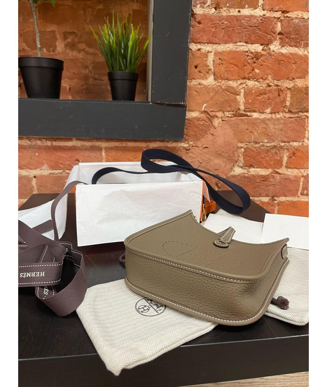 HERMES Коричневая кожаная сумка через плечо, фото 3