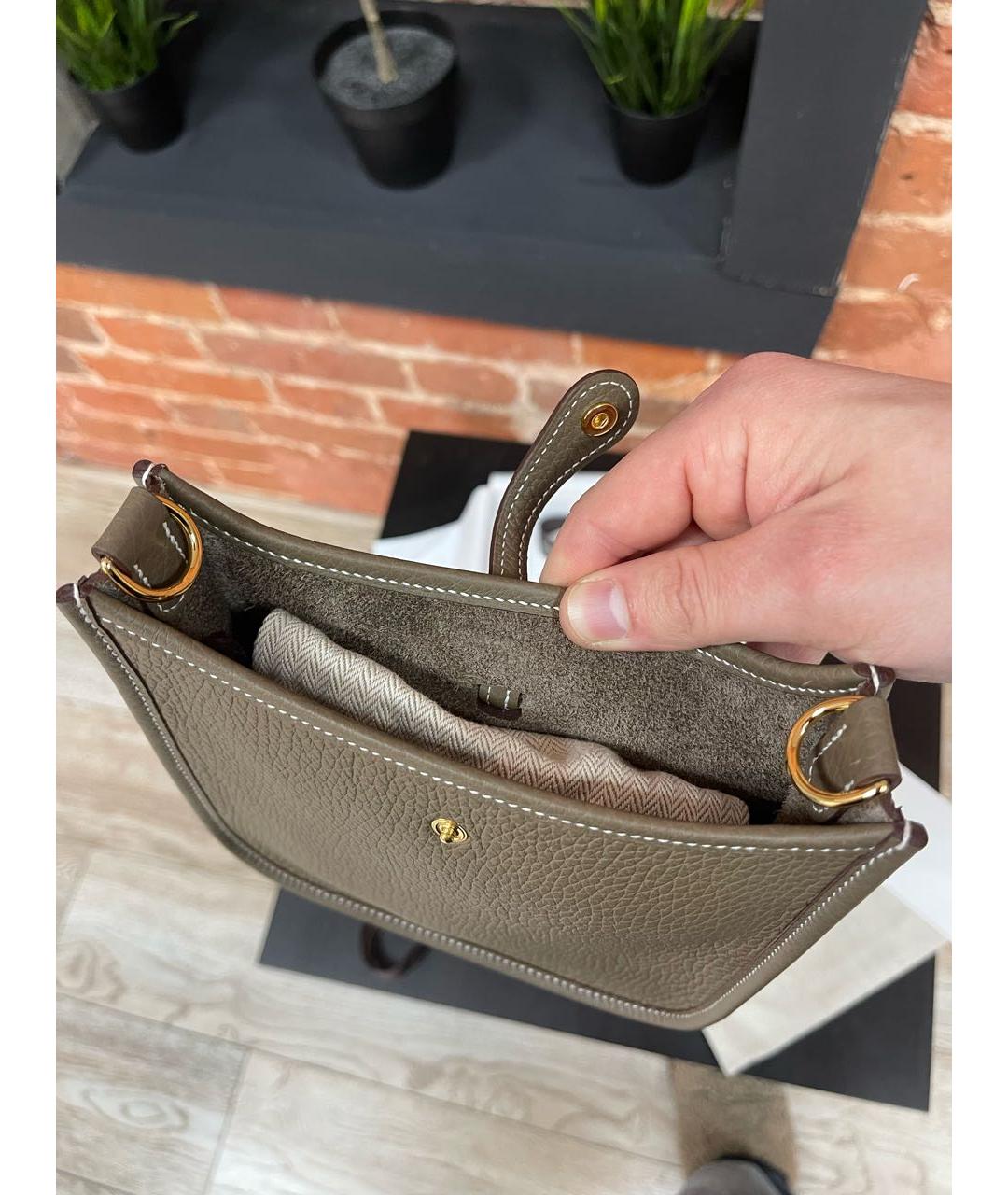 HERMES Коричневая кожаная сумка через плечо, фото 4