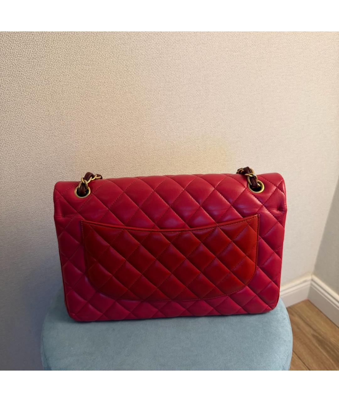 CHANEL Красная кожаная сумка через плечо, фото 3