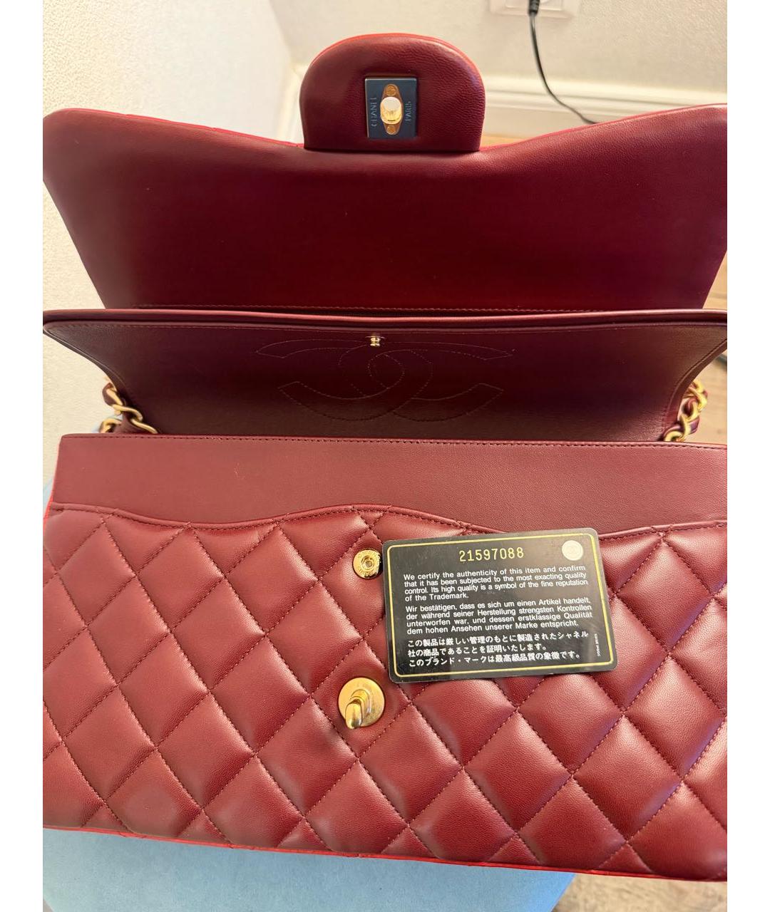 CHANEL Красная кожаная сумка через плечо, фото 4