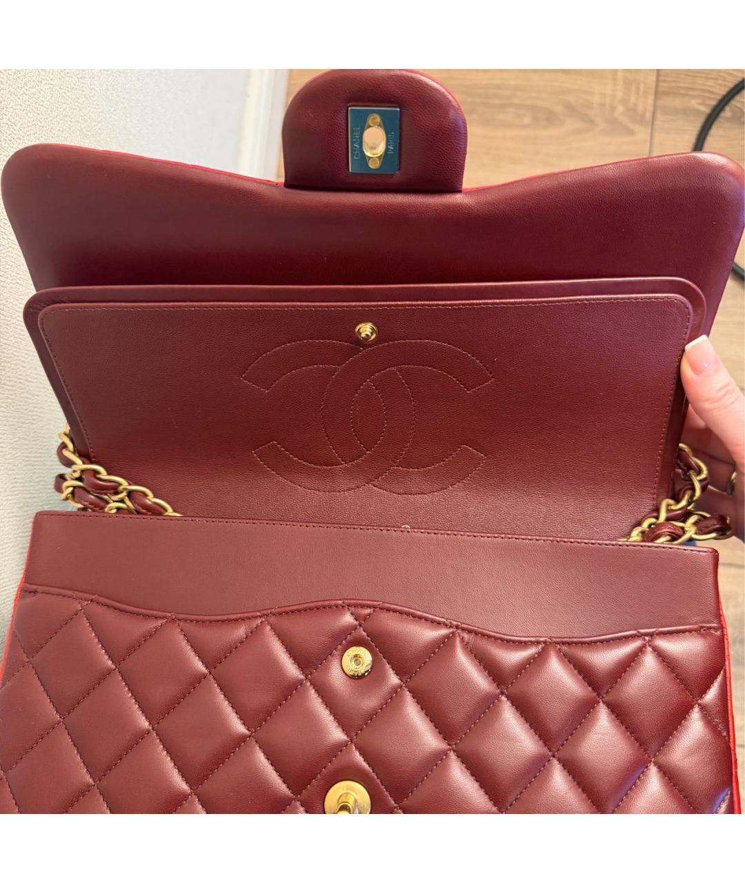 CHANEL Красная кожаная сумка через плечо, фото 7