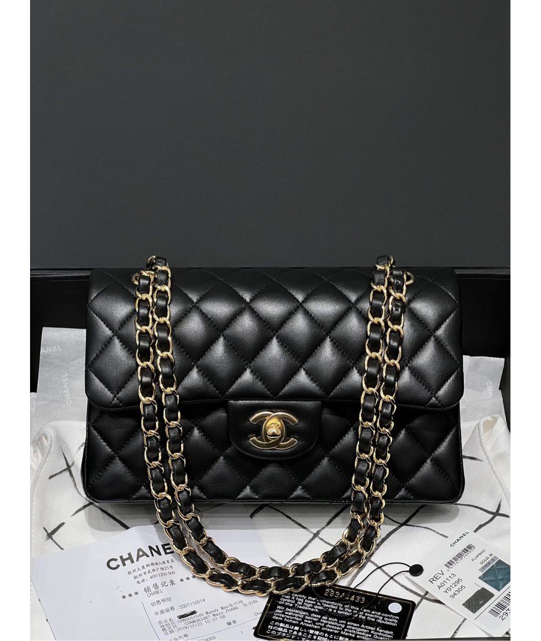 CHANEL Черная кожаная сумка через плечо, фото 4