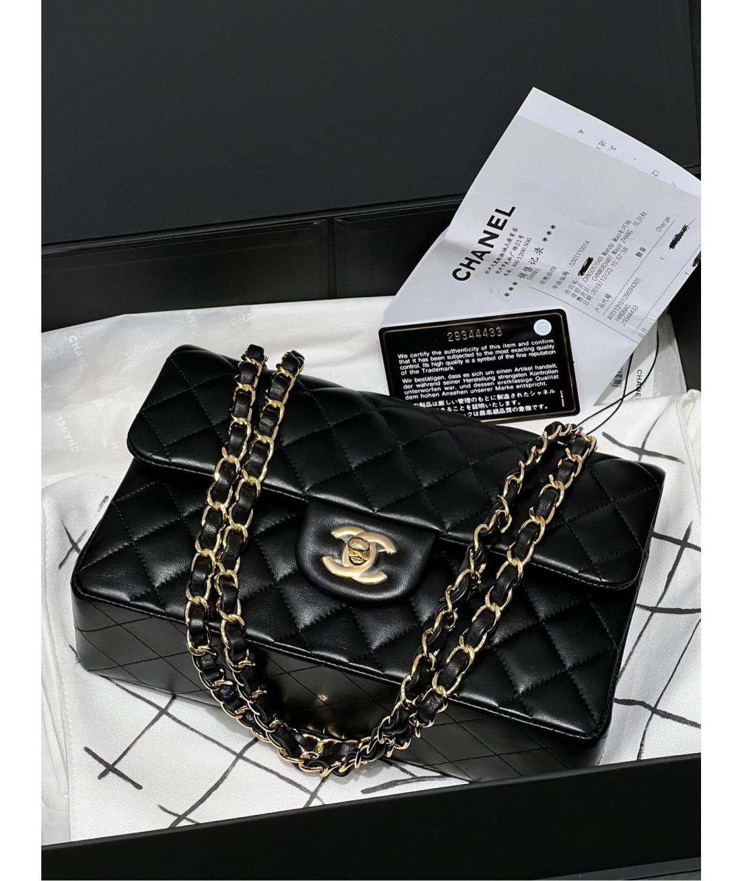 CHANEL Черная кожаная сумка через плечо, фото 3