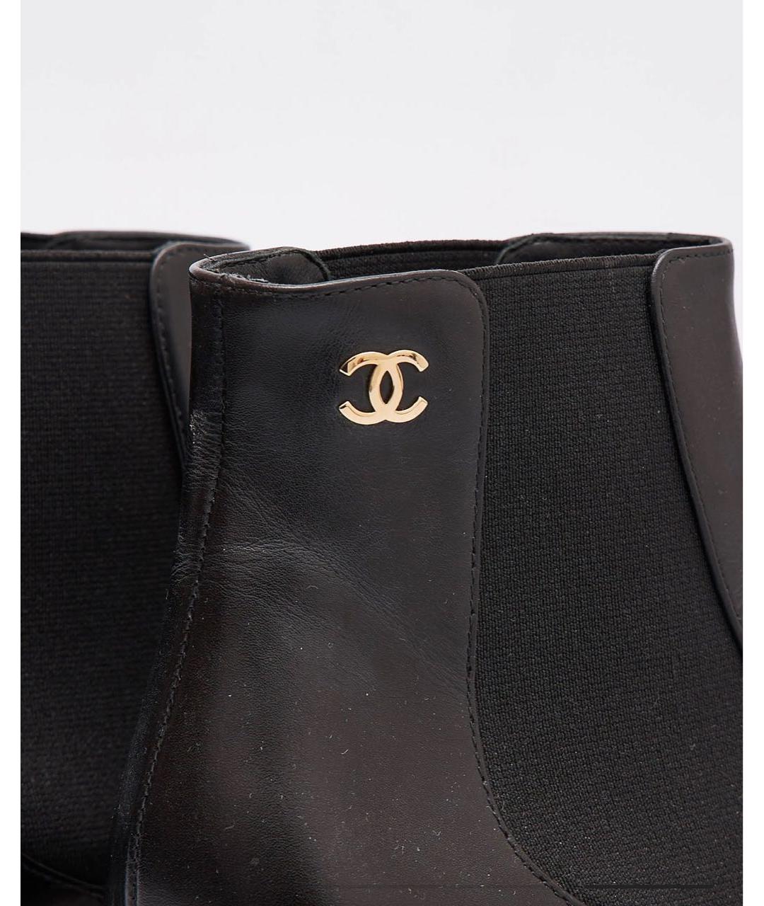 CHANEL Черные кожаные ботильоны, фото 4