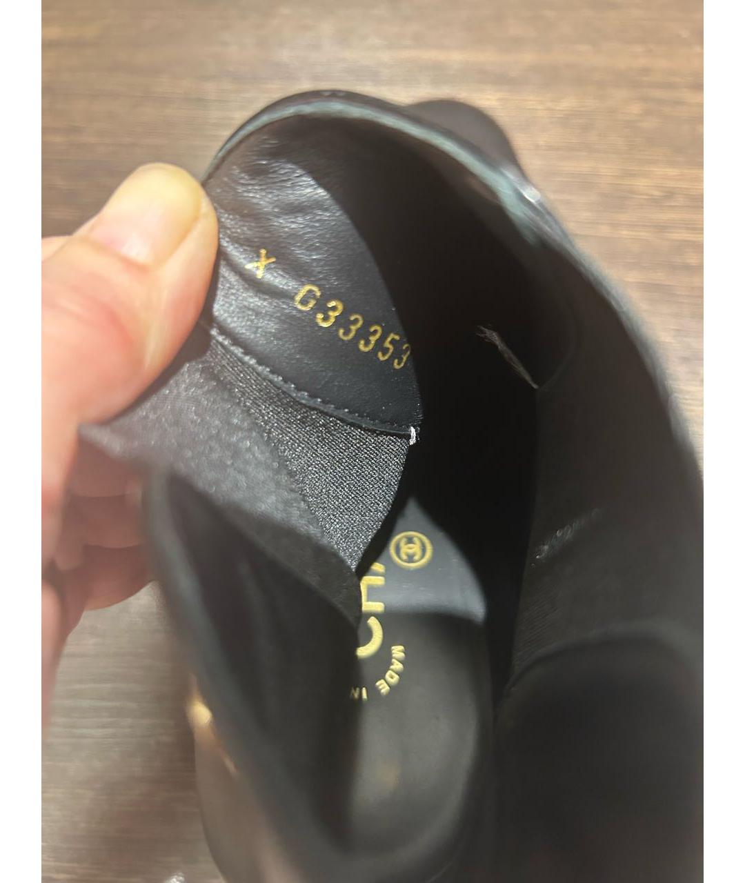 CHANEL Черные кожаные ботильоны, фото 6