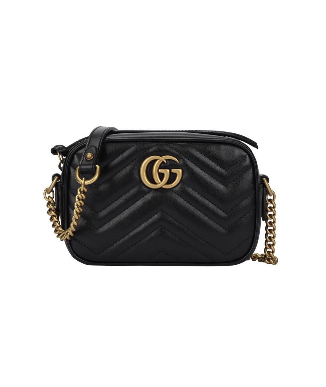 GUCCI Черная кожаная сумка через плечо, фото 1